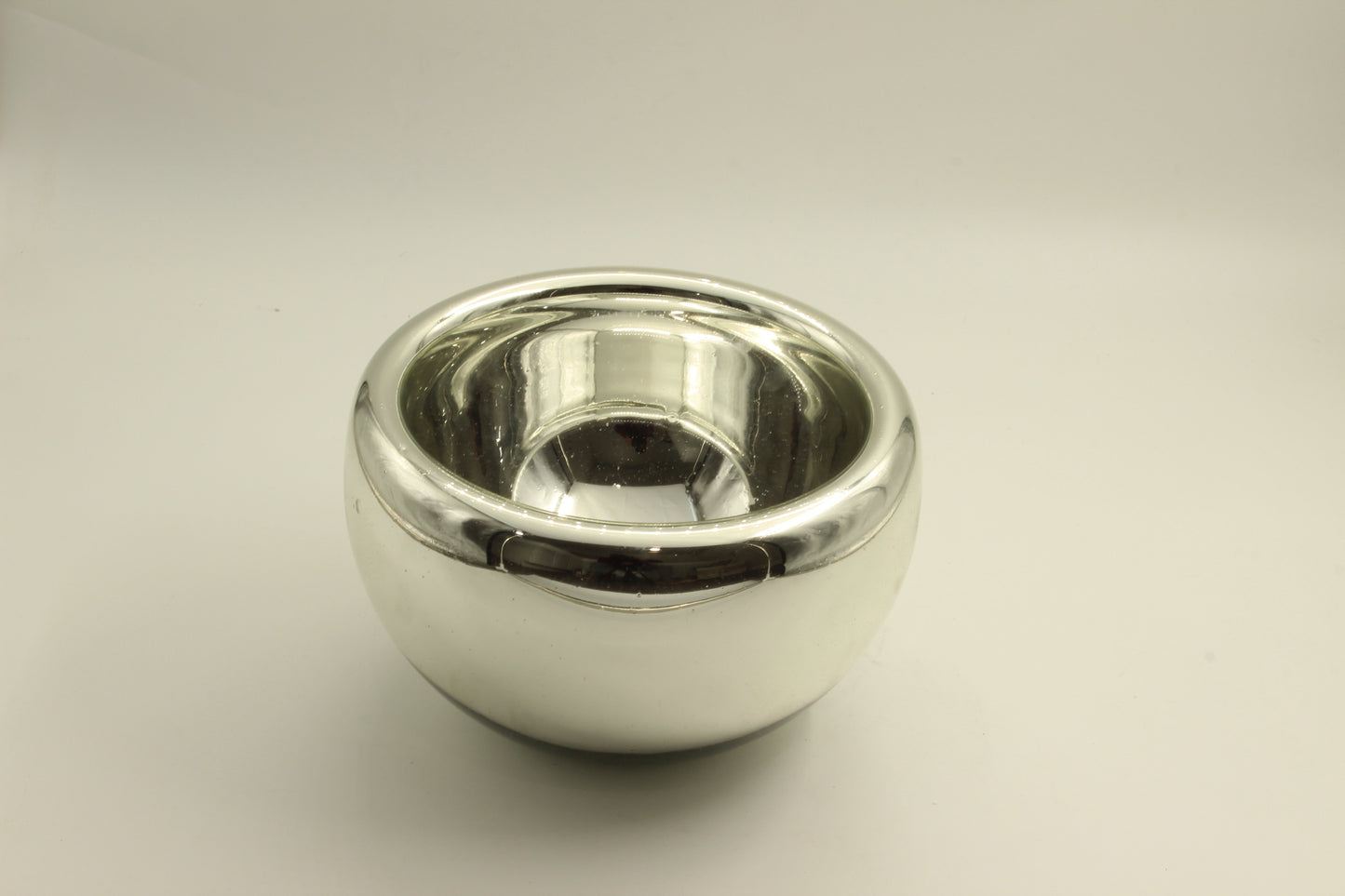 Silver Reflective Blown Glass Bowl
