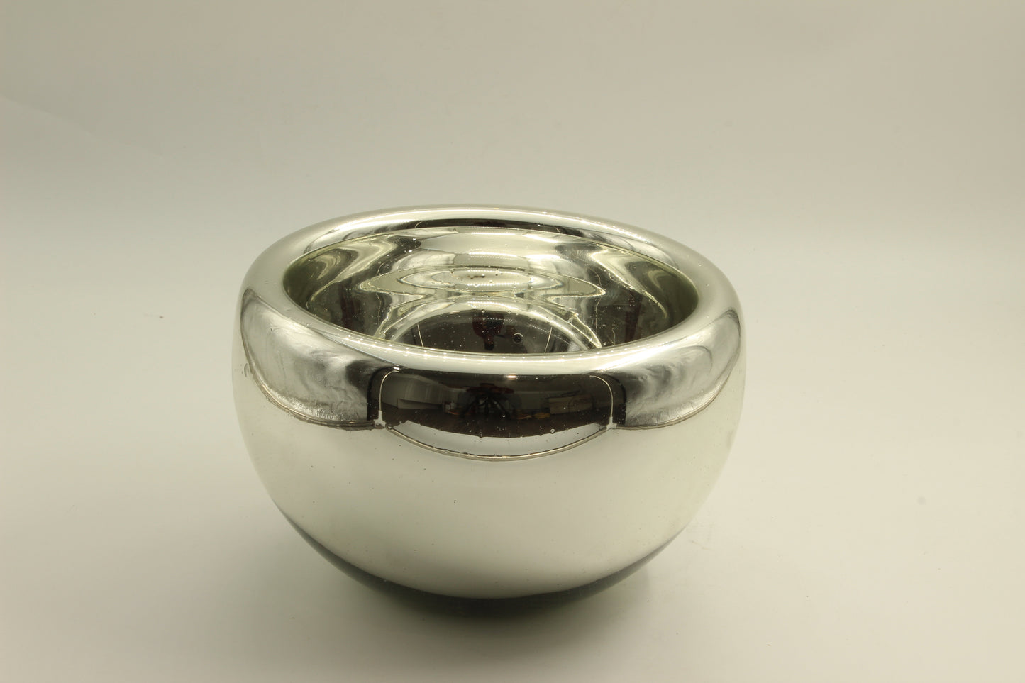 Silver Reflective Blown Glass Bowl