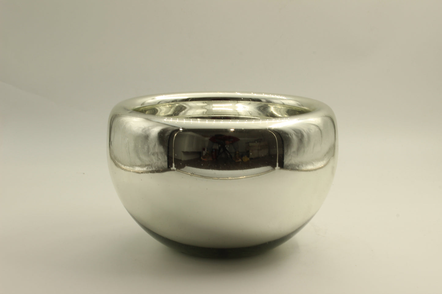 Silver Reflective Blown Glass Bowl