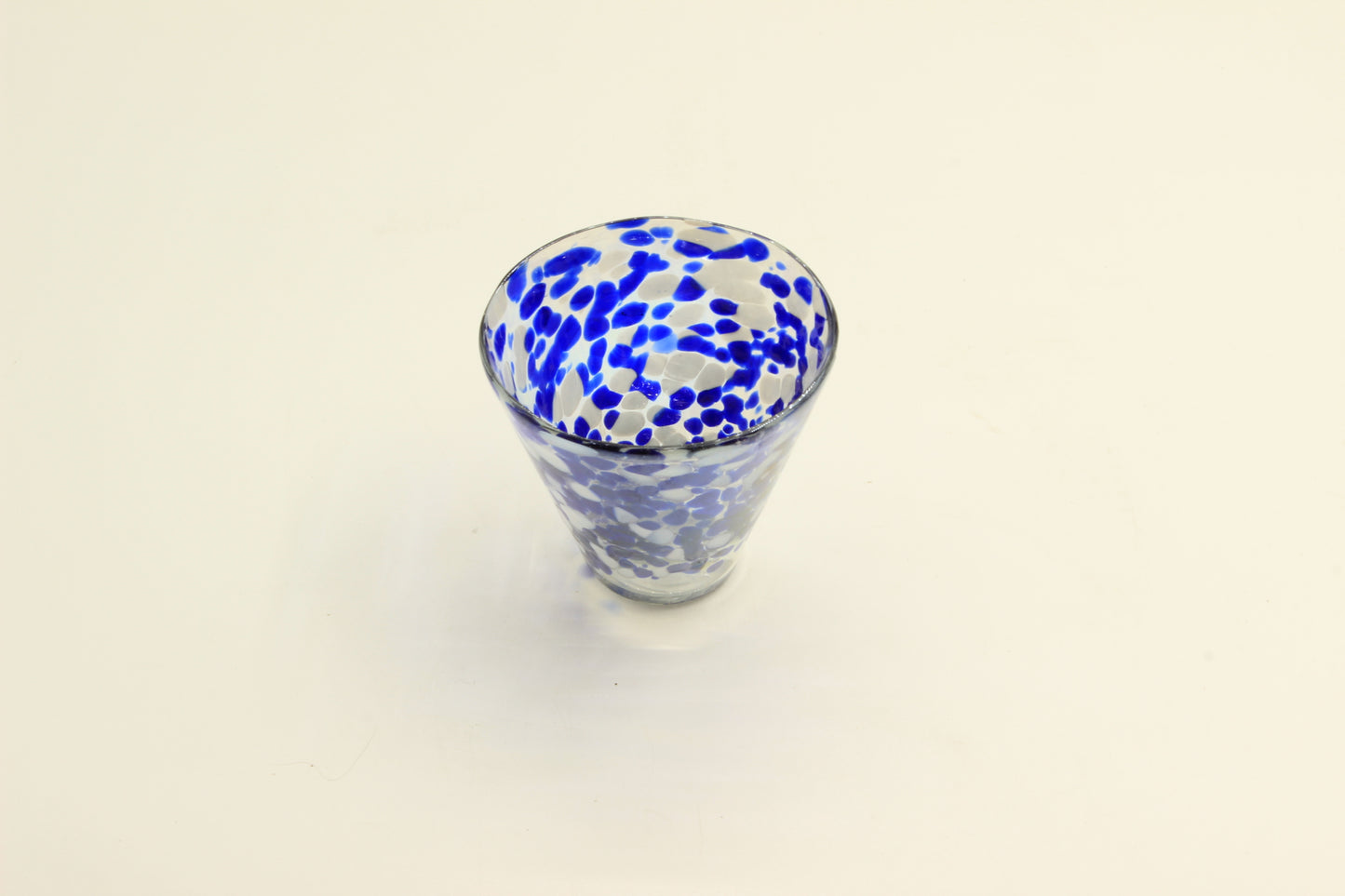 Blue And White Blown Glass Set