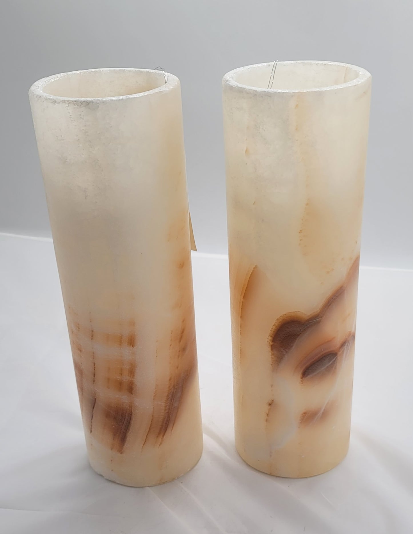 Beige Medium Onyx Flower Vase Set
