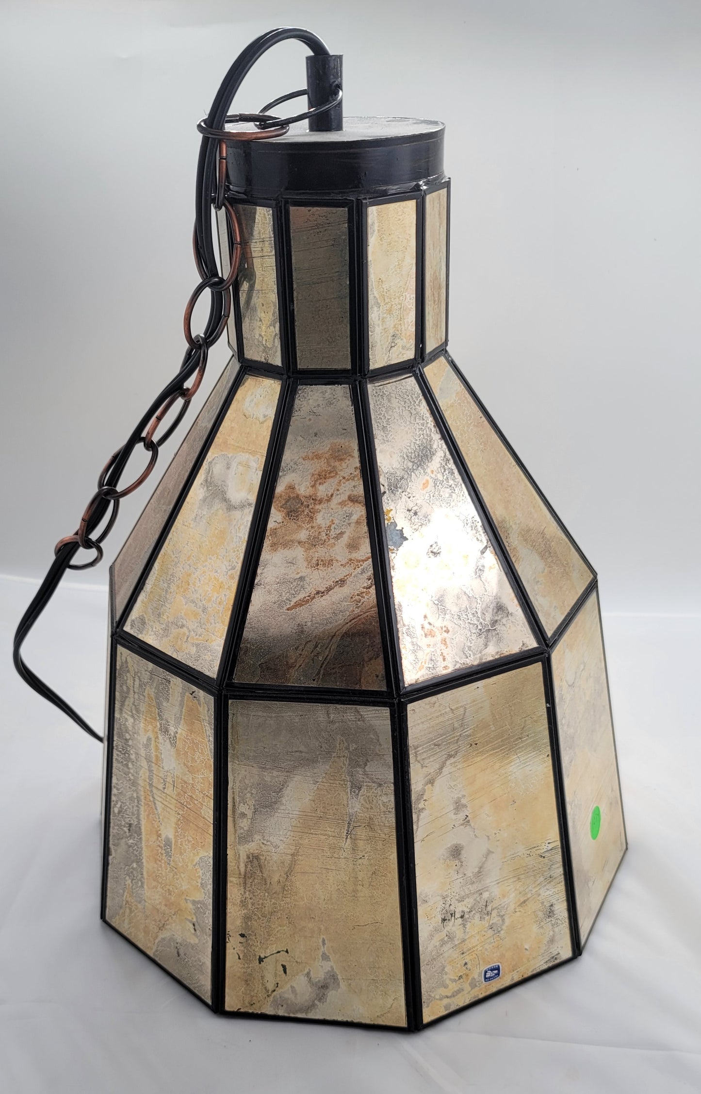 Big Bell Distressed Gold & Tin Geometric Ceiling Pendant Lamp