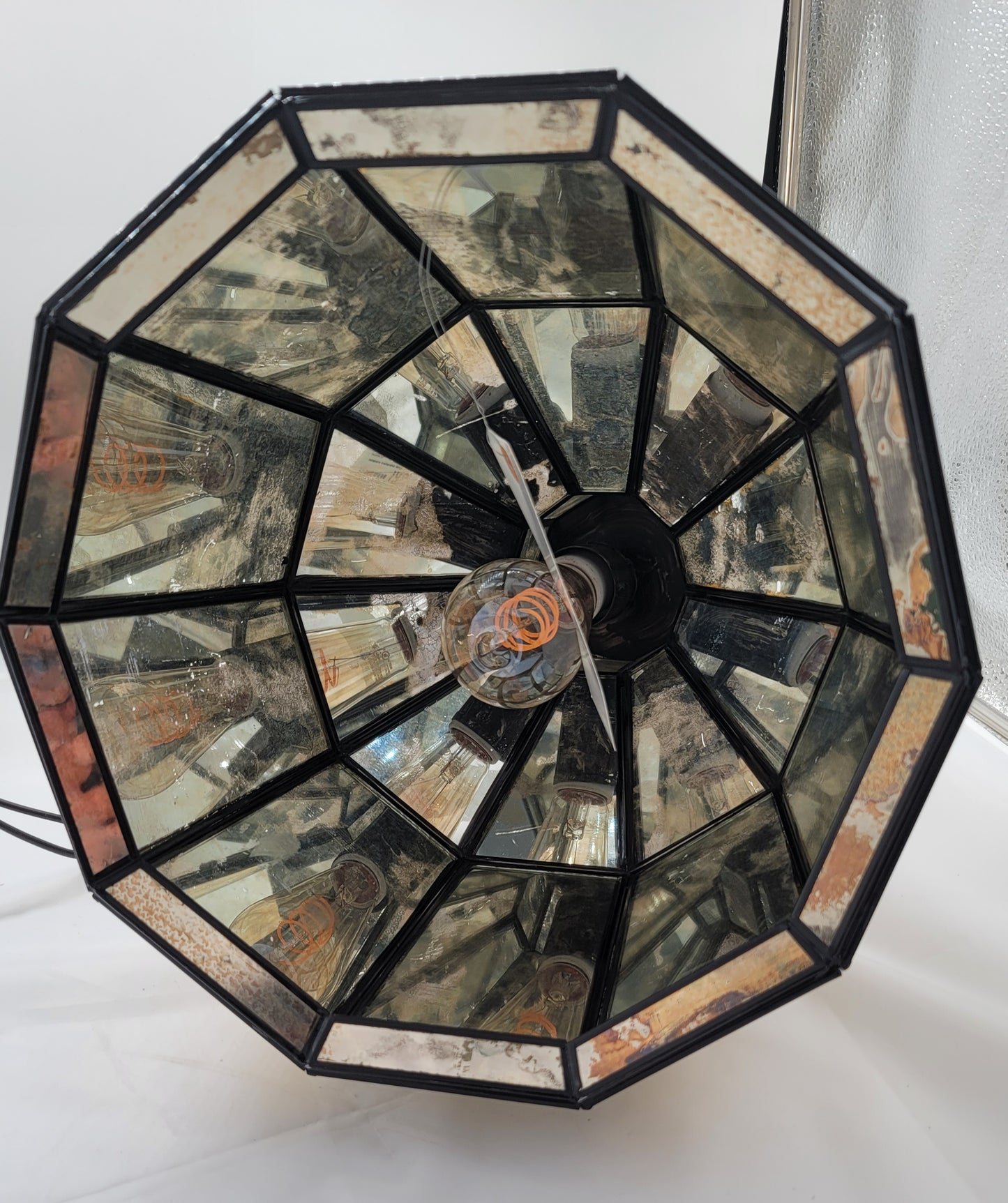Big Bell Distressed Gold & Tin Geometric Ceiling Pendant Lamp