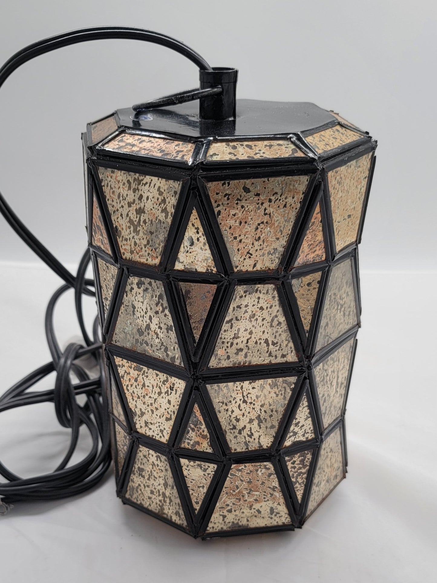 Small Gold Tin Geometric Cylinder Ceiling Pendant Lamp