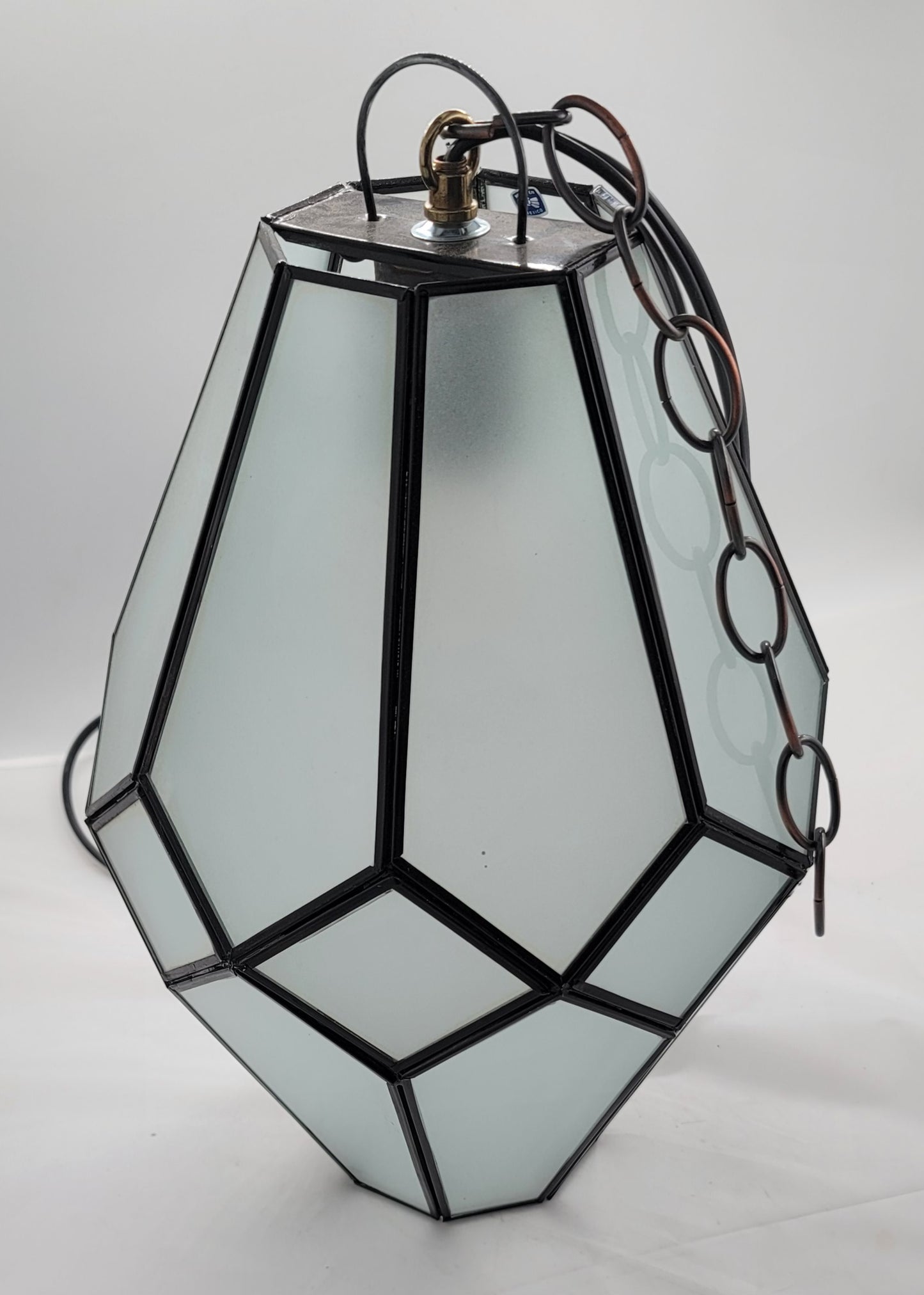 Medium Frosted Glass Geometric Pendant Light