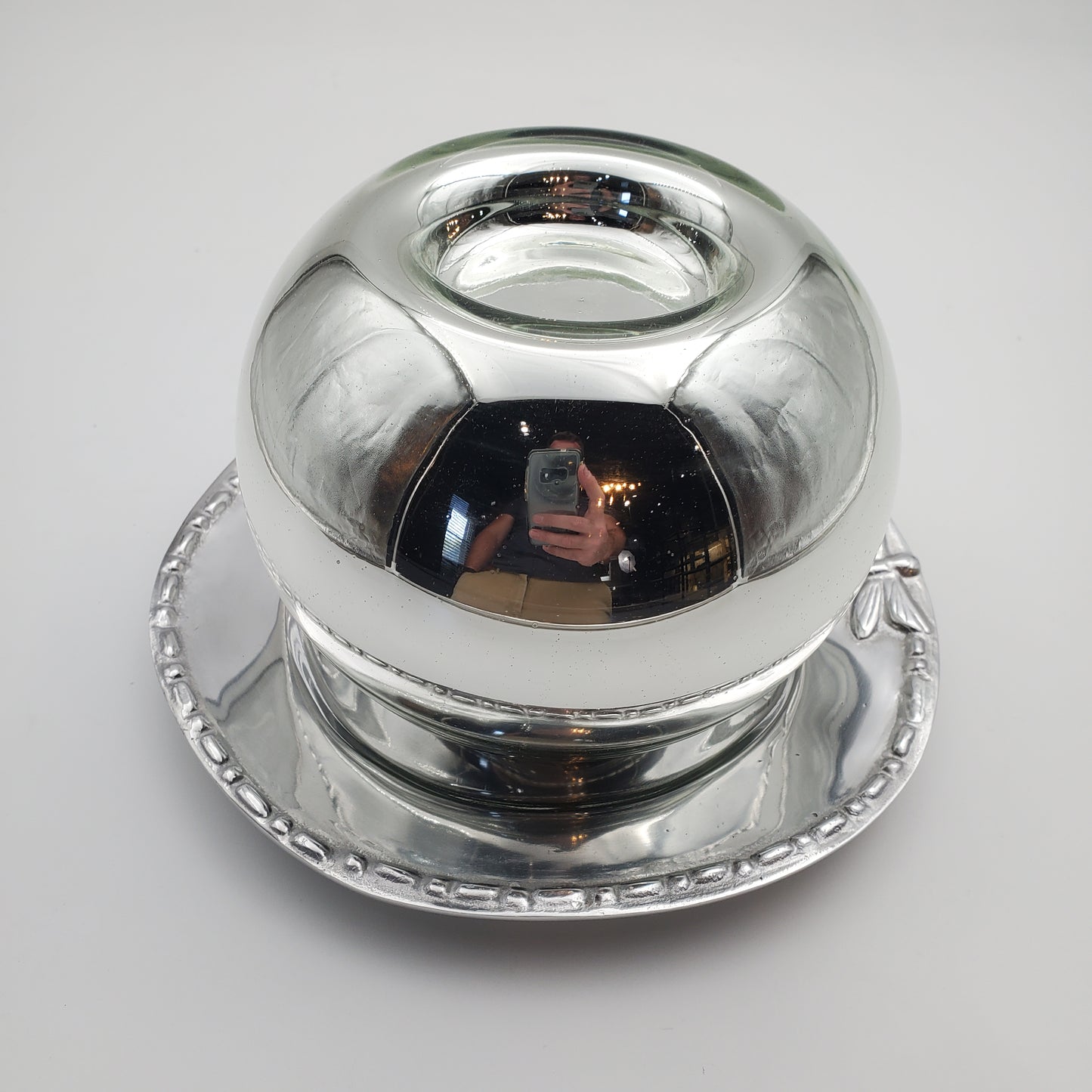 2pc Candle Holder w/ Dragonfly Serving Tray