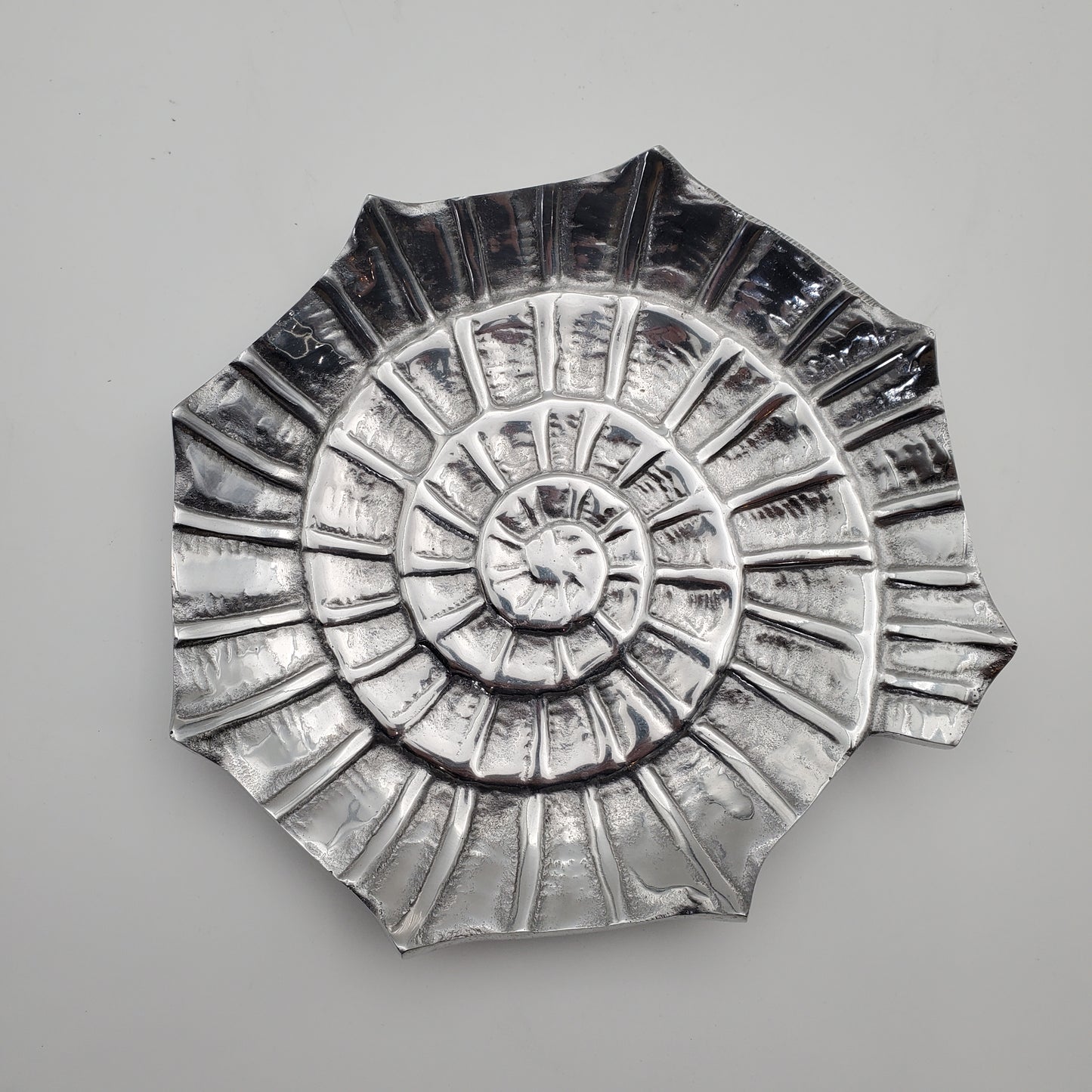 3pc Seashell Pewter Tray Set