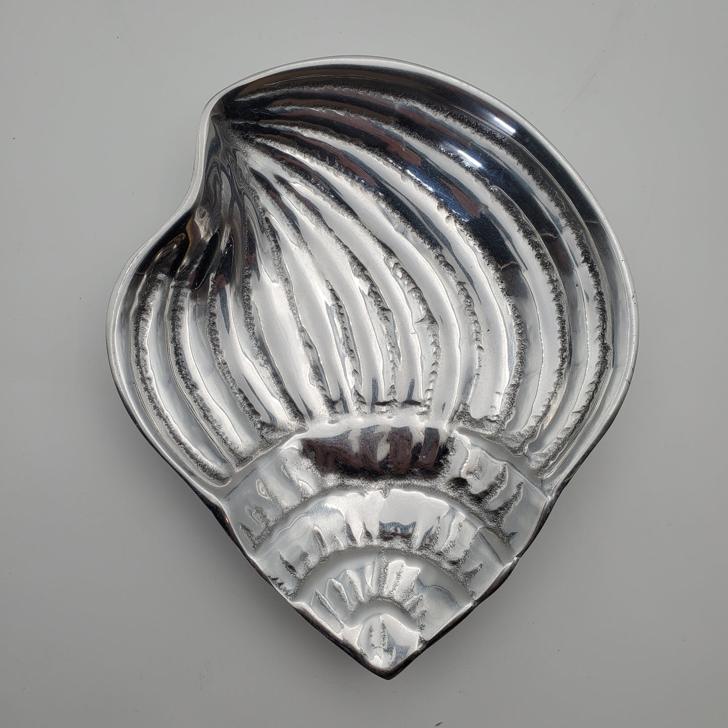 3pc Seashell Pewter Tray Set