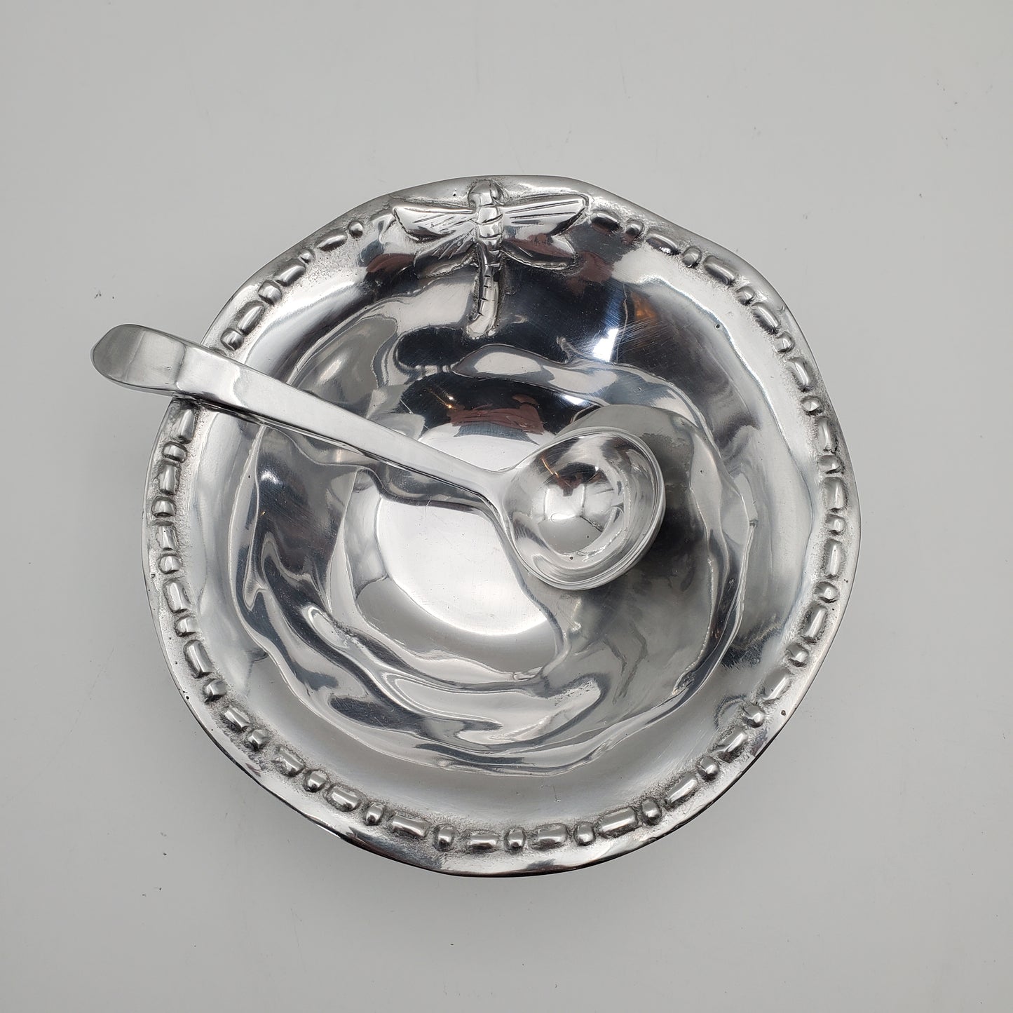 3pc Modern Design Tray Set w/ Dragonfly Bowl and Ladle
