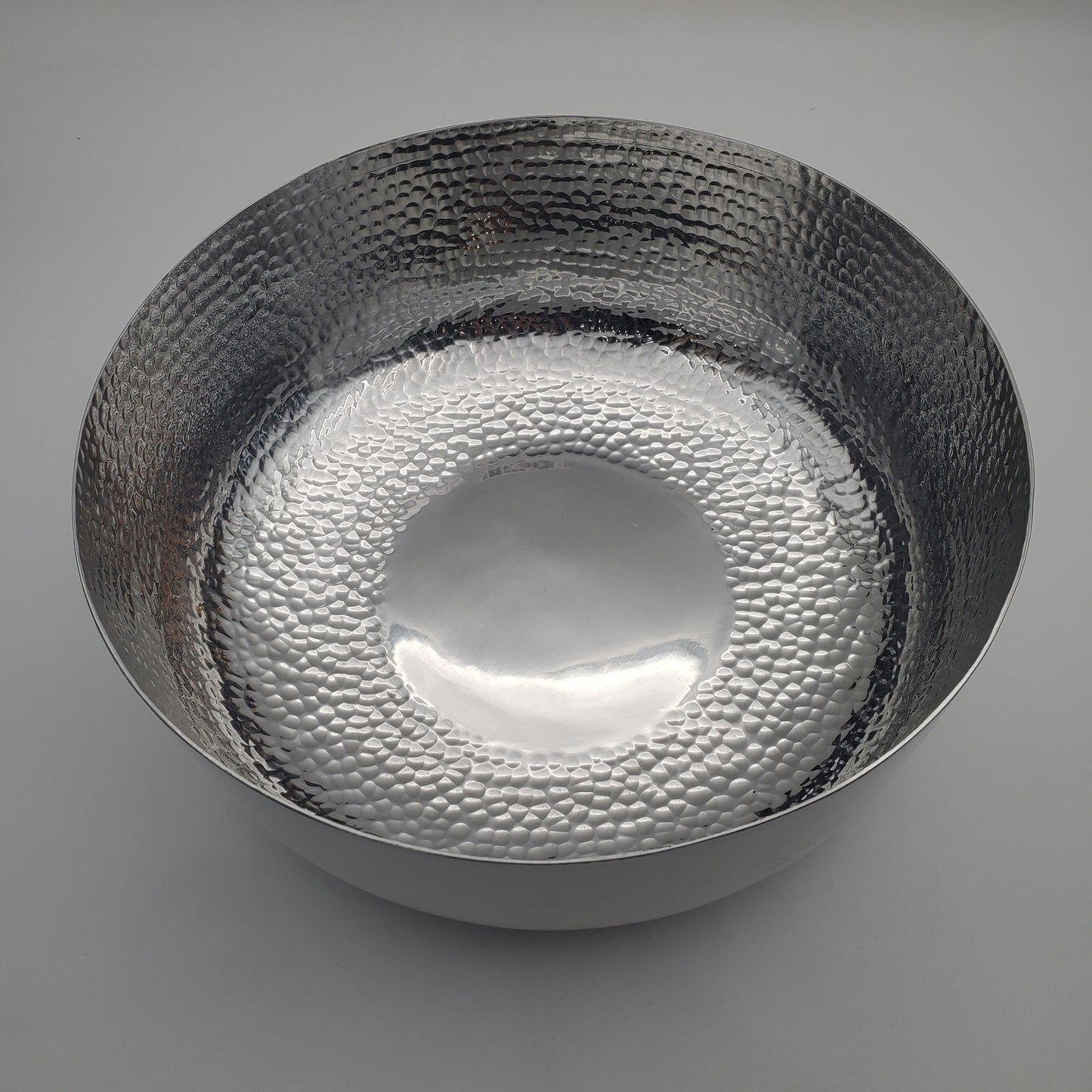 Silver & White Pewter 2pc Salad Bowl Set