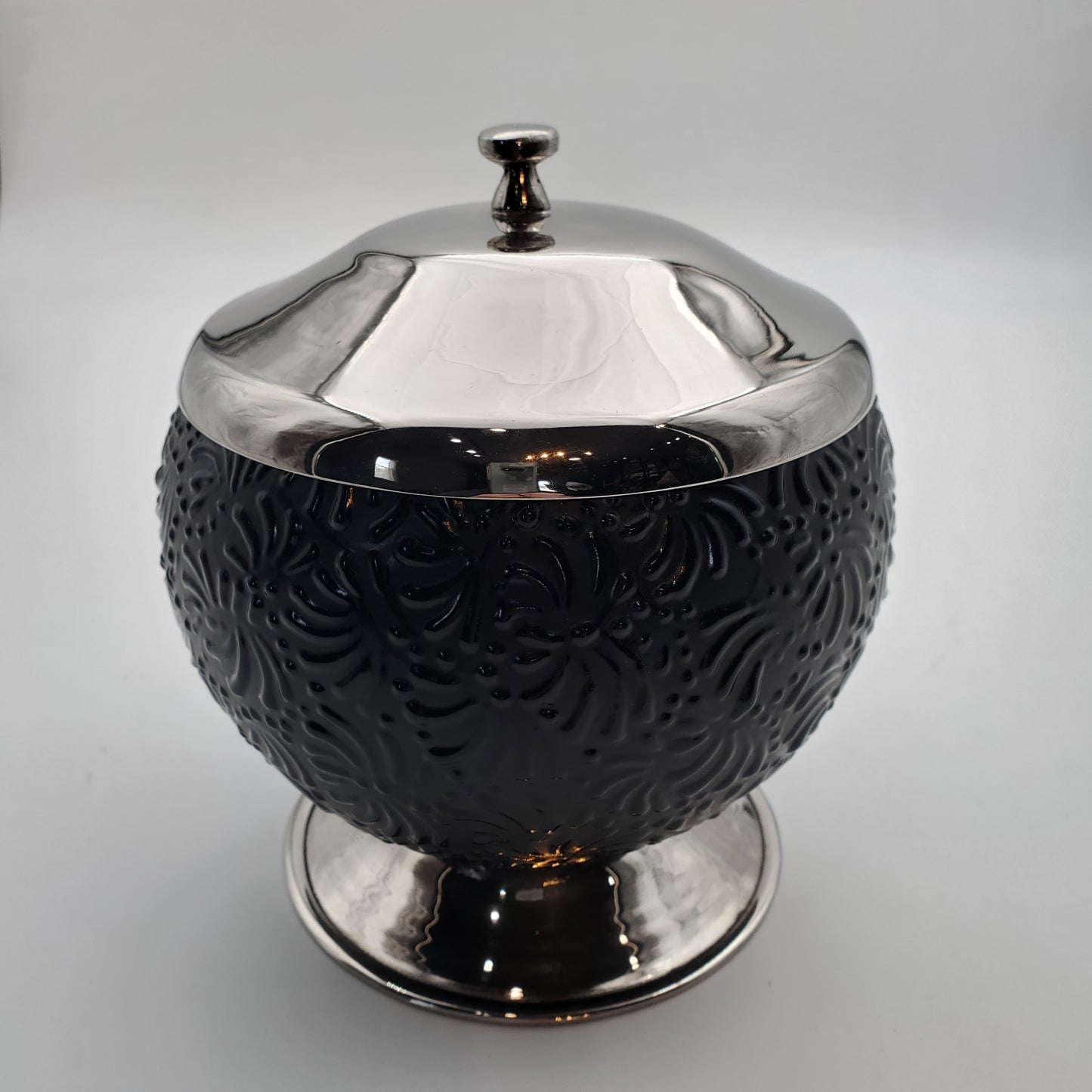 Ceramic & Pewter Metal Candy Bowl