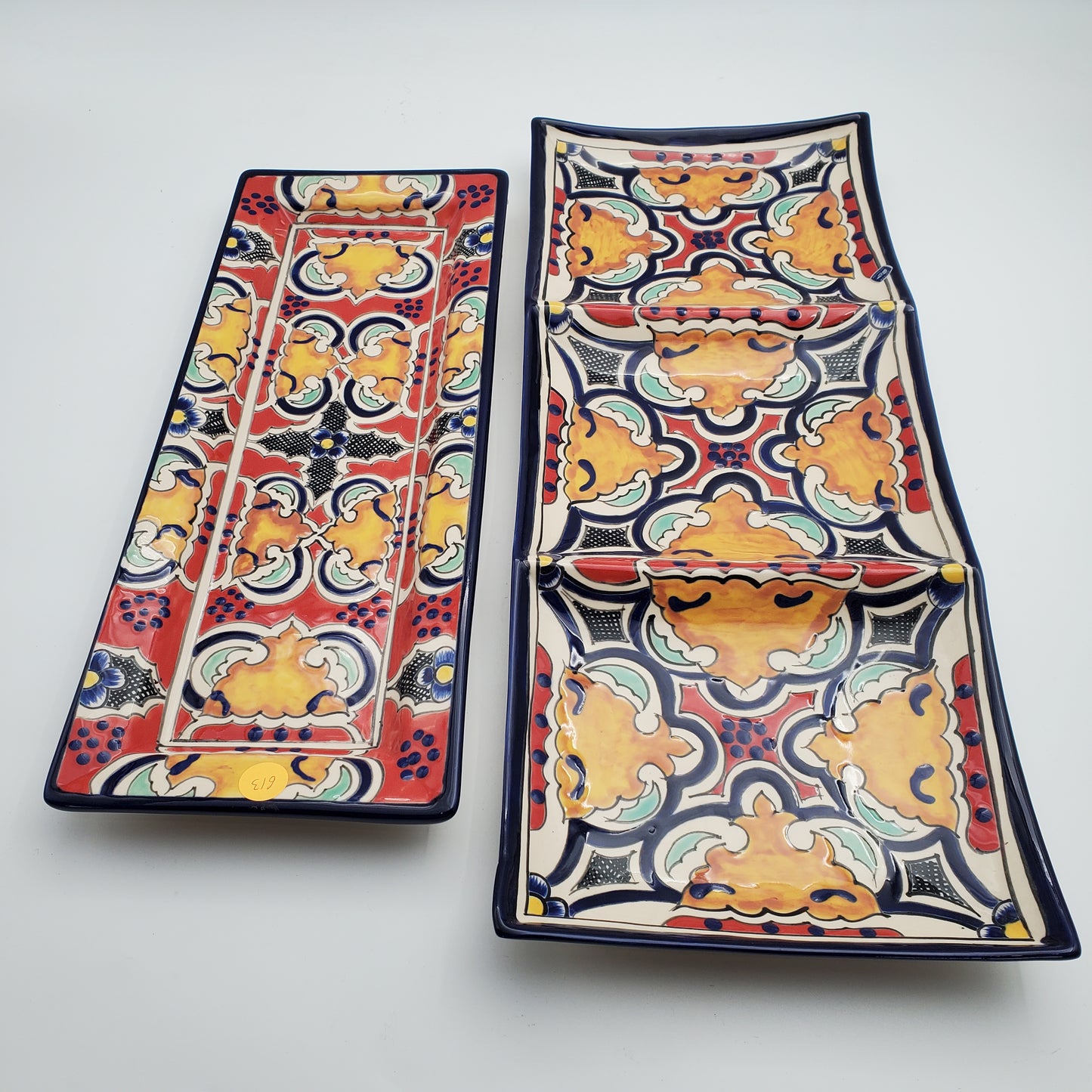 2pc Talavera Serving Tray Set