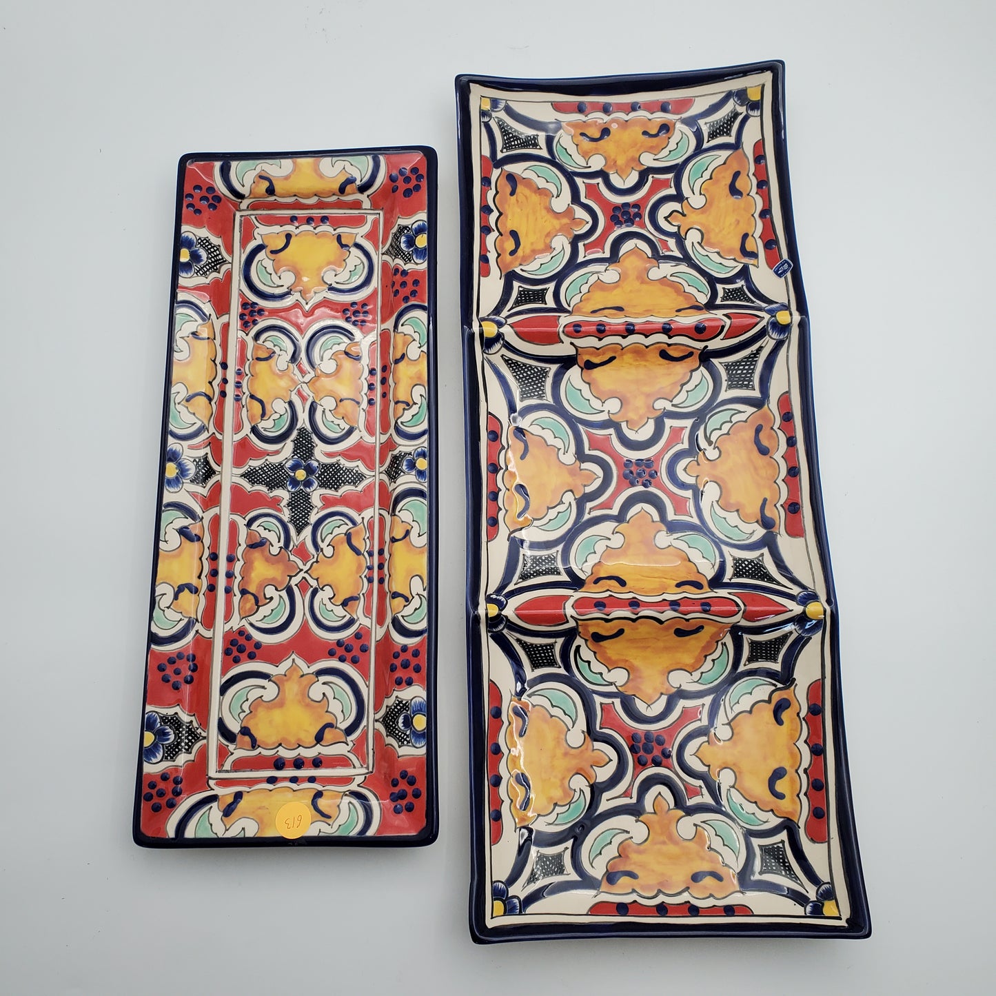 2pc Talavera Serving Tray Set