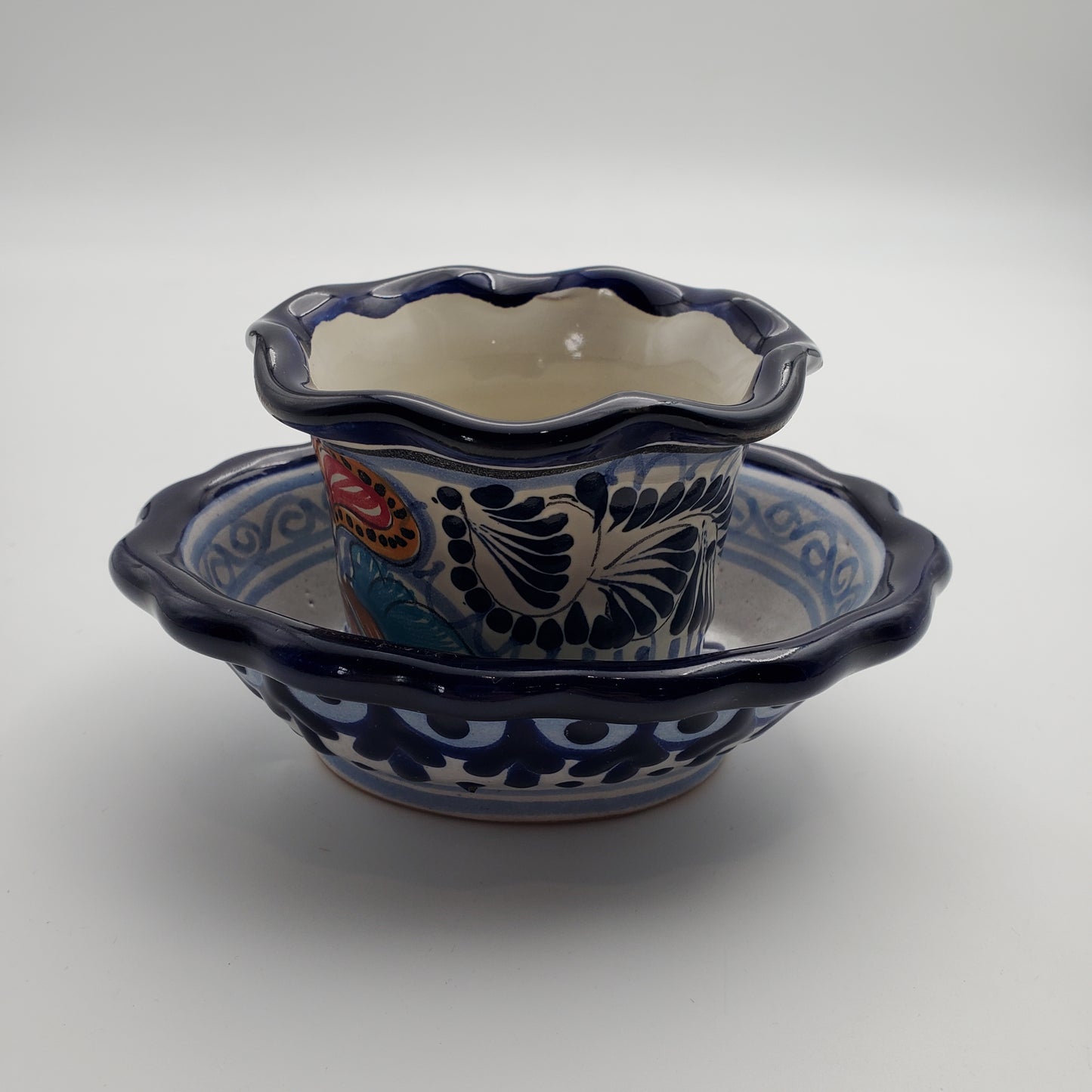 Blue/ White Talavera Mini Flower Pot