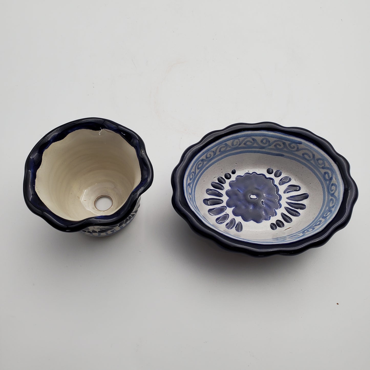 Blue/ White Talavera Mini Flower Pot