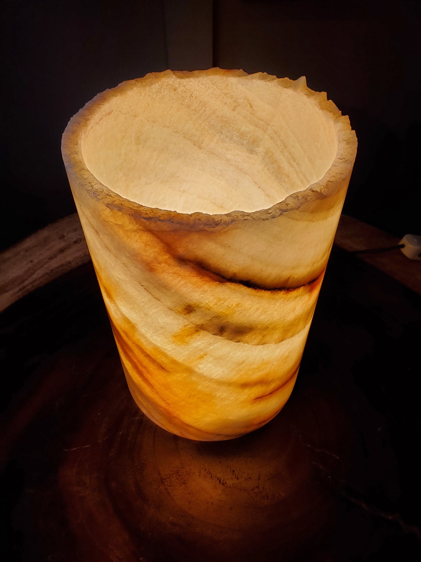 Orange Stratus Onyx Lamp