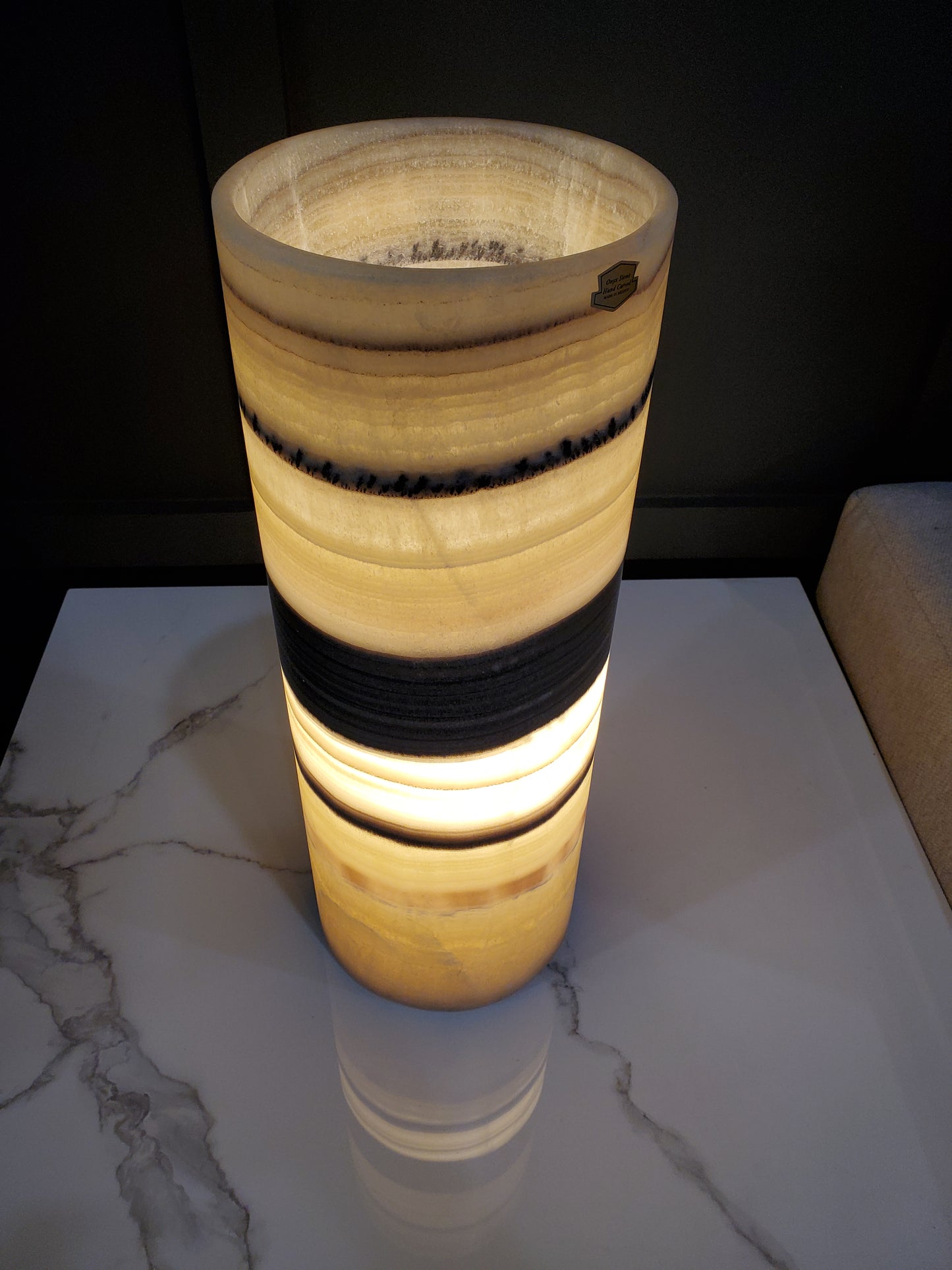Orange Calico Onyx Lamp