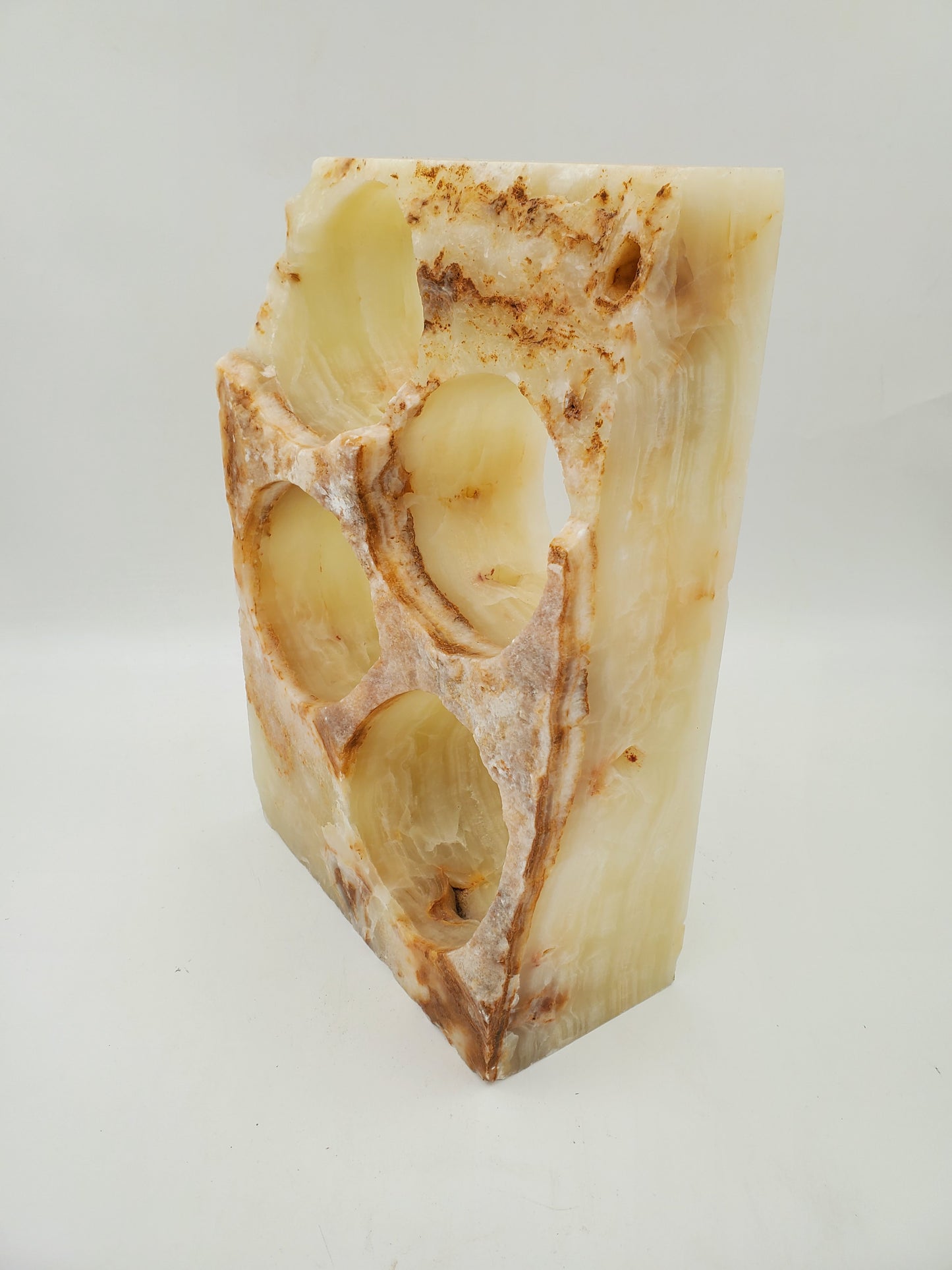 Beige & Orange Onyx Stone Wine Holder