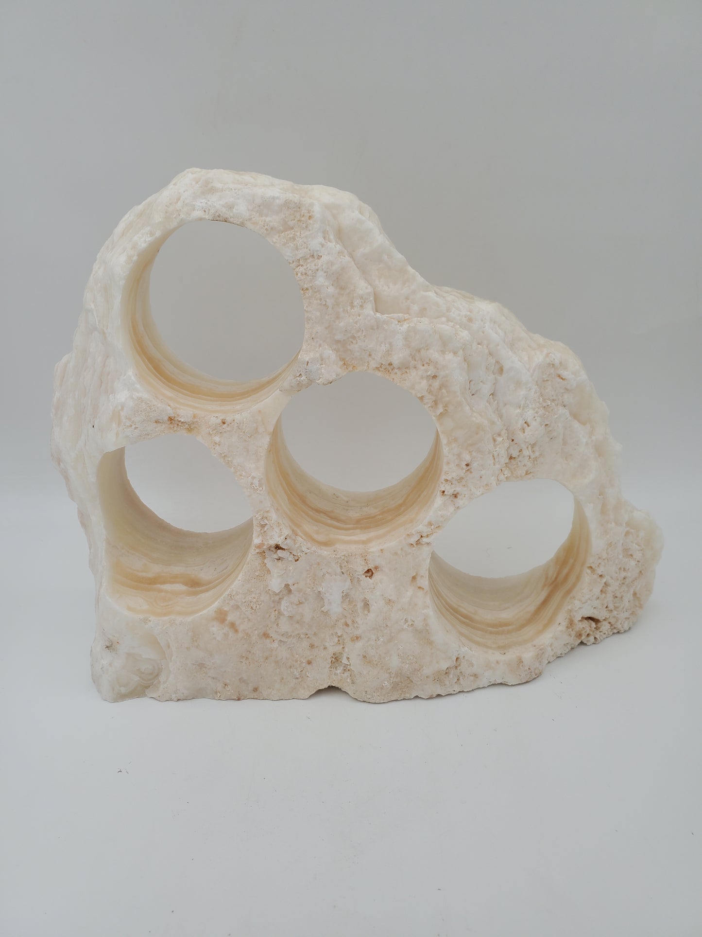 Yellow & Beige Onyx Stone Wine Holder