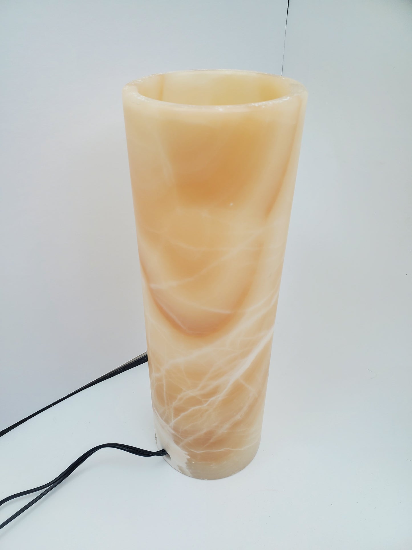 Beige and White Onyx Lamp