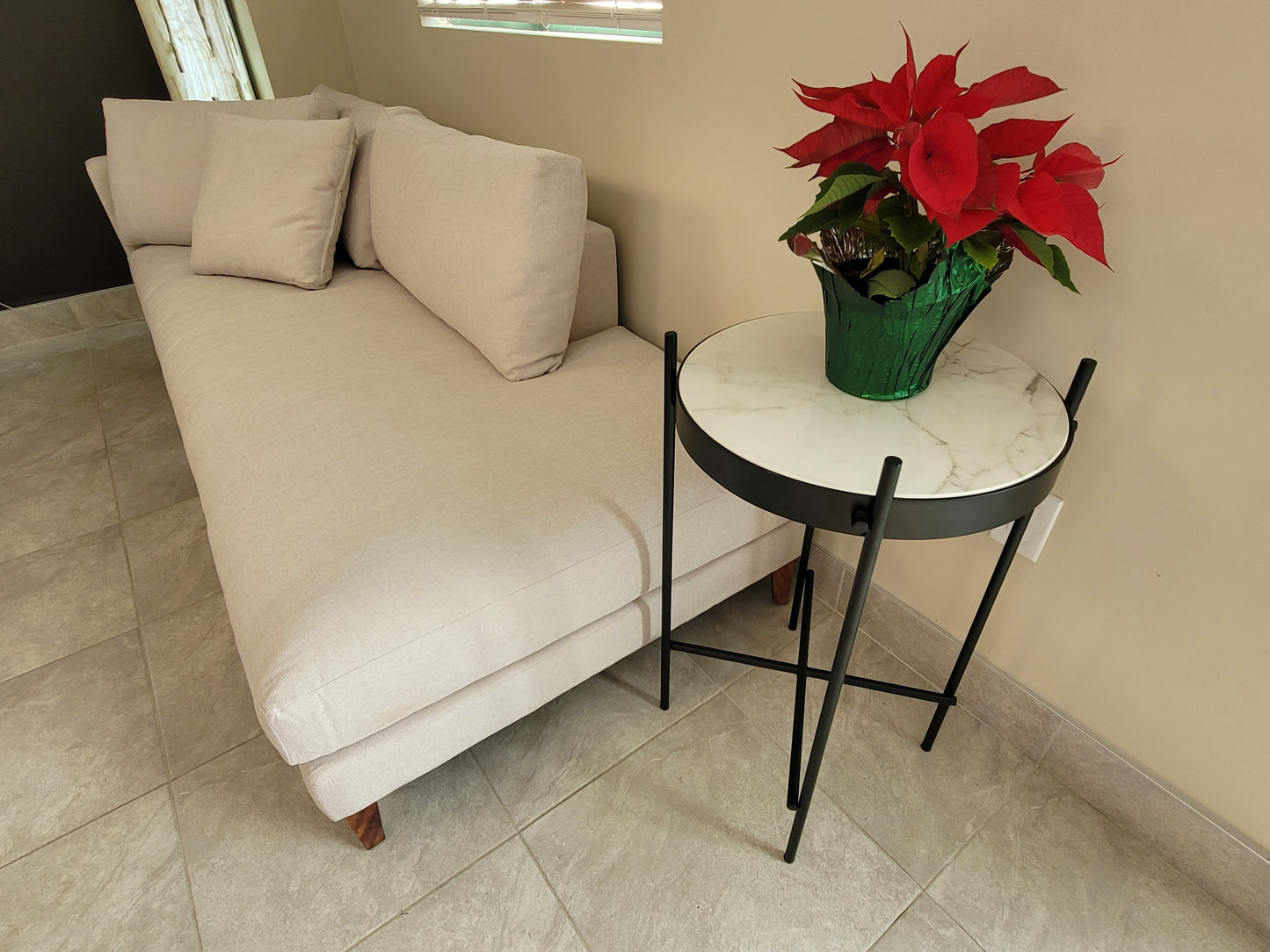 San Miguel 18" End Table w/ Real Stone Top