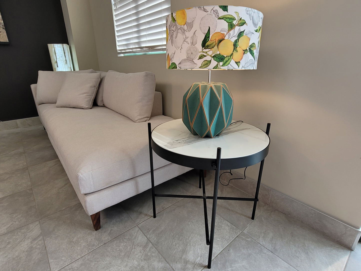 San Miguel 24" End Table w/ Real Stone Top