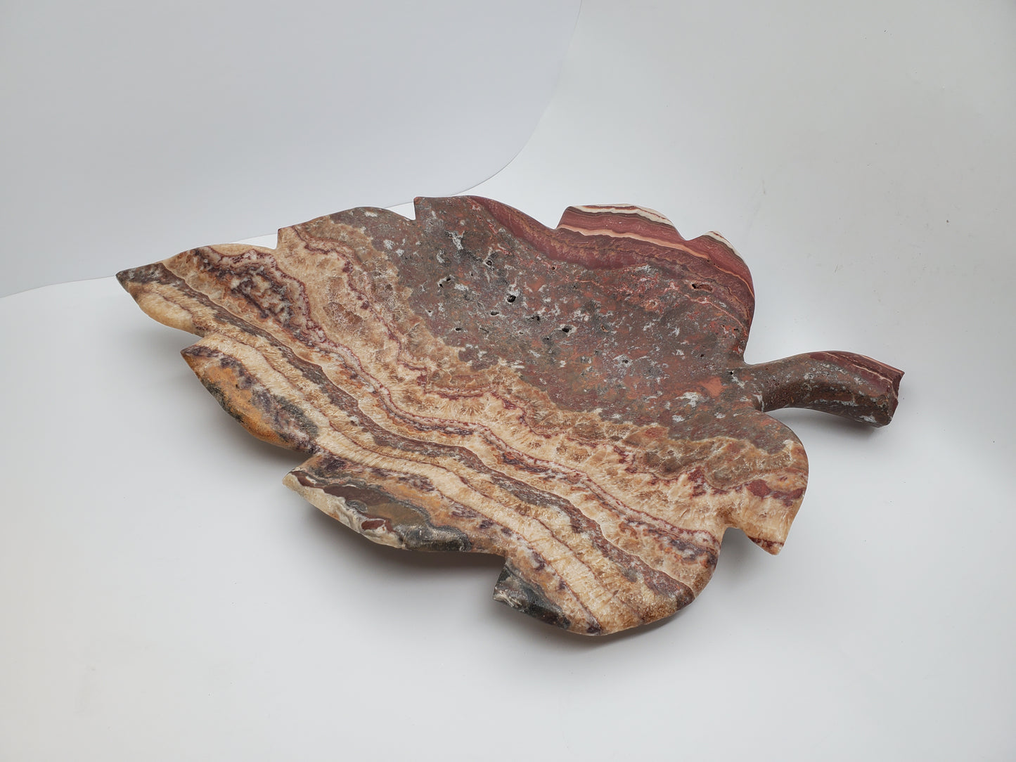 Beige & Red Oak Leaf Marble Centerpiece