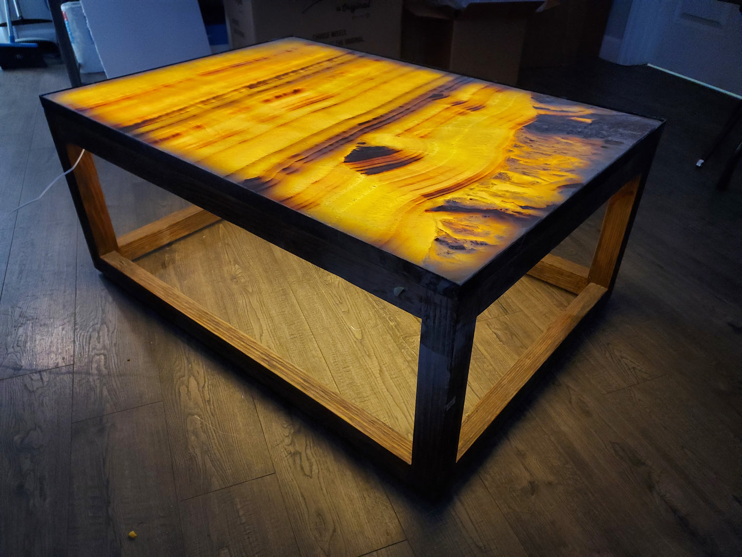 Tatacoa 40" Red & Yellow Backlit Onyx Coffee Table (In-Store Only)