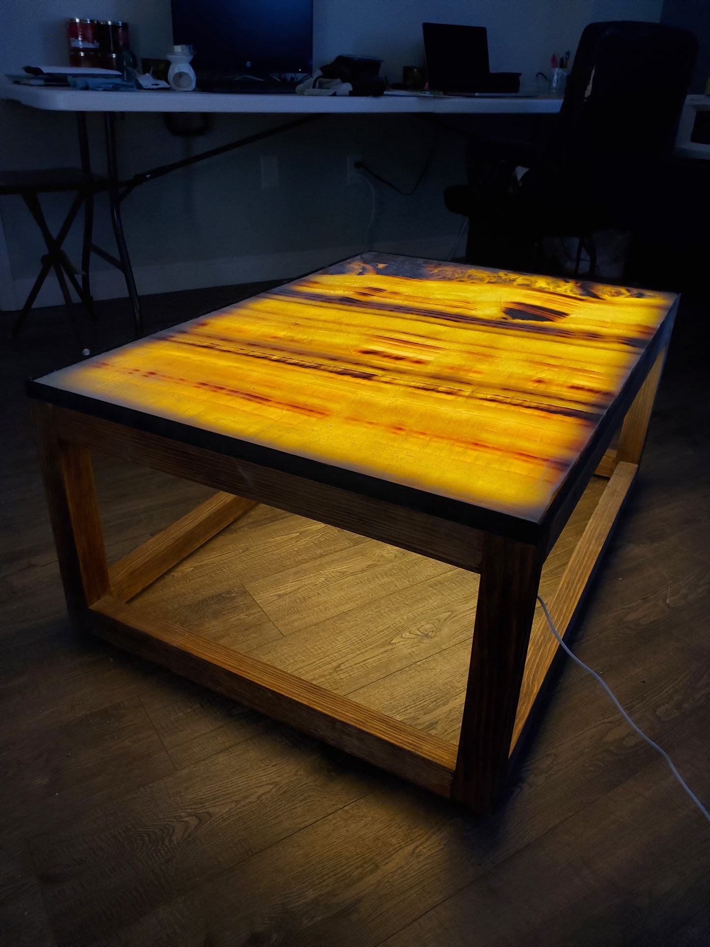 Tatacoa 40" Red & Yellow Backlit Onyx Coffee Table (In-Store Only)