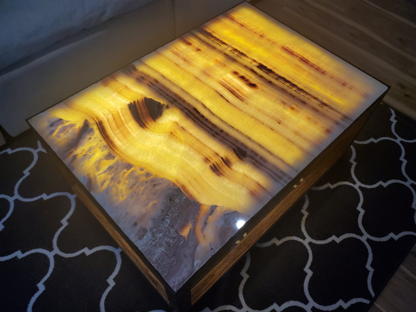 Tatacoa 40" Red & Yellow Backlit Onyx Coffee Table (In-Store Only)