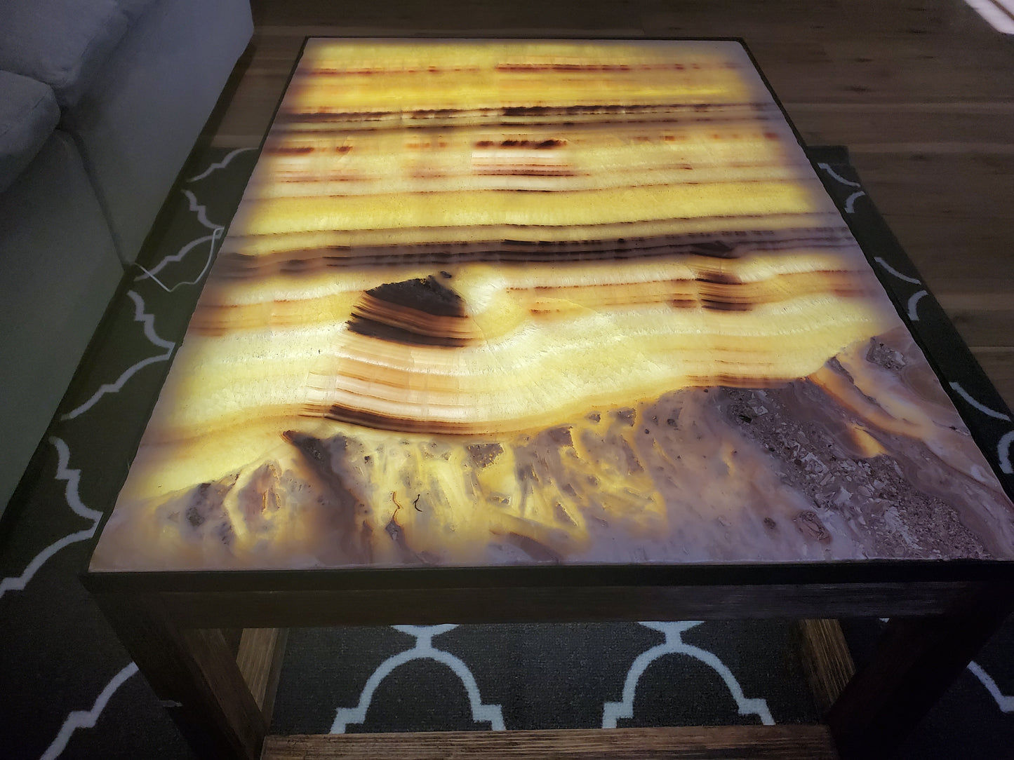 Tatacoa 40" Red & Yellow Backlit Onyx Coffee Table (In-Store Only)