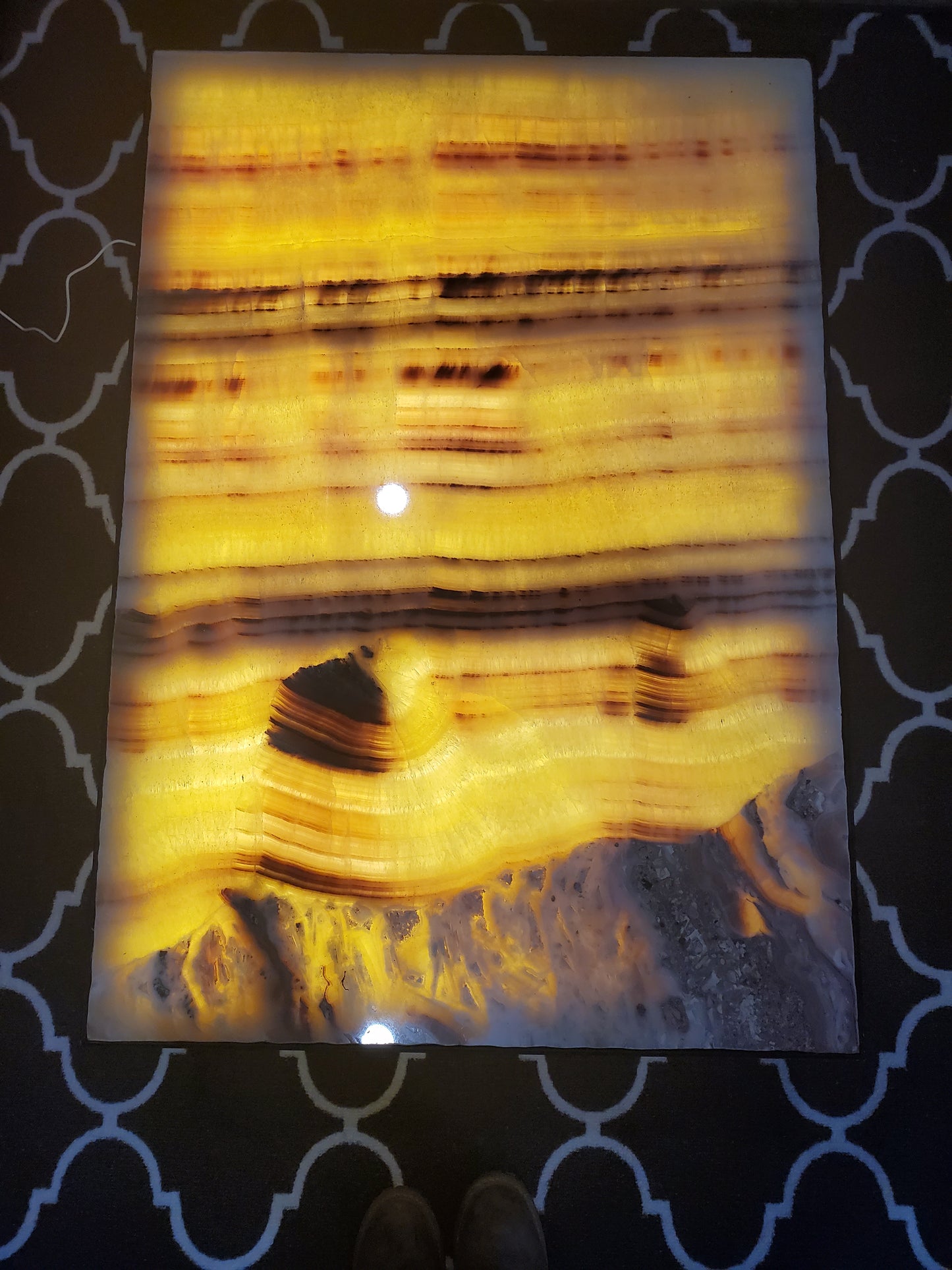 Tatacoa 40" Red & Yellow Backlit Onyx Coffee Table (In-Store Only)