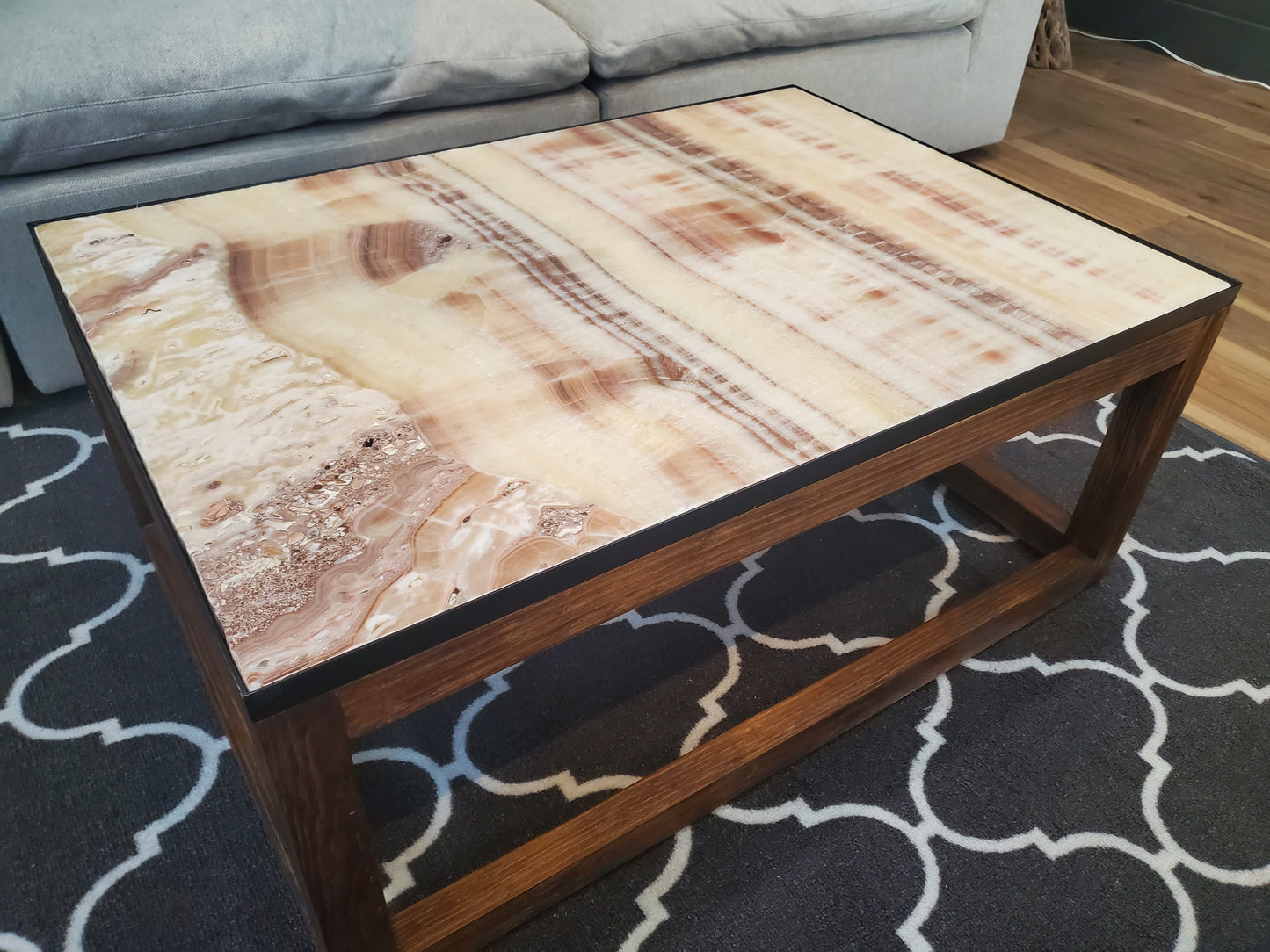 Tatacoa 40" Red & Yellow Backlit Onyx Coffee Table (In-Store Only)