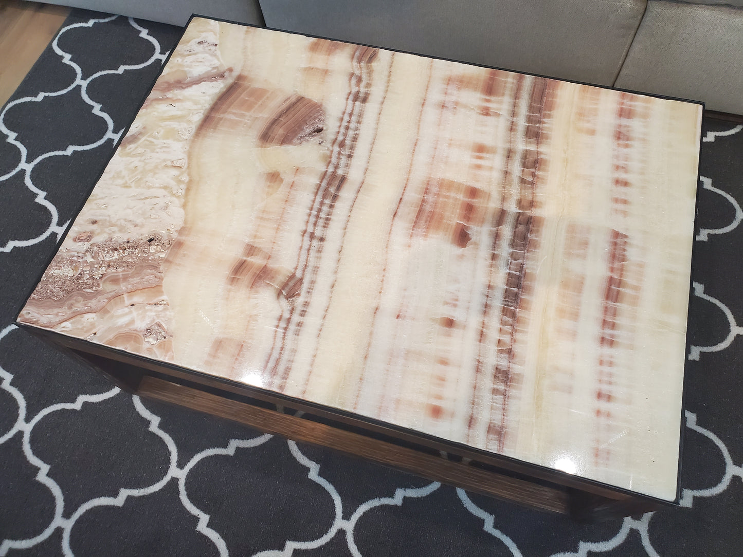 Tatacoa 40" Red & Yellow Backlit Onyx Coffee Table (In-Store Only)