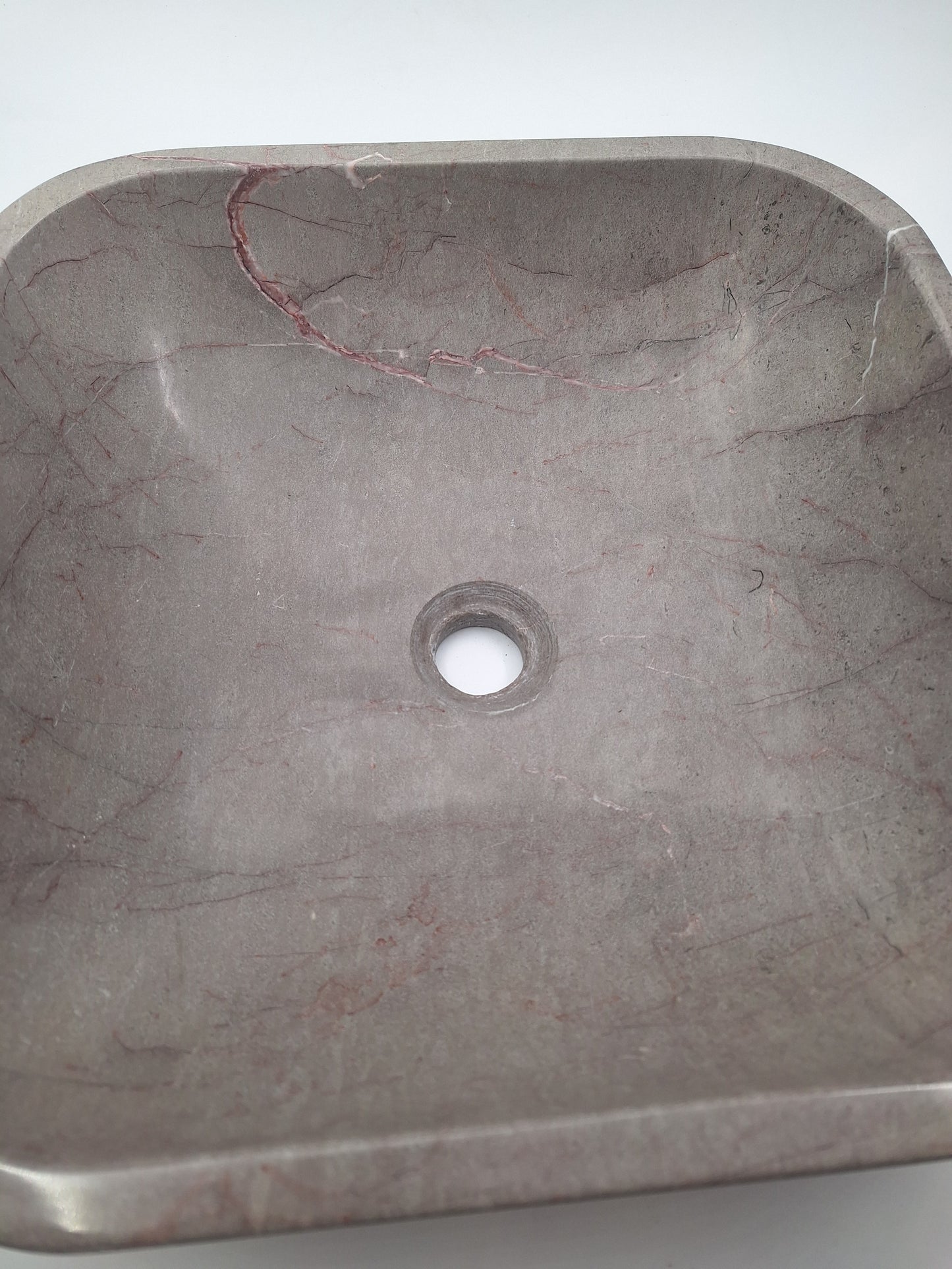 16" Square Grey Marble Vessel Sink