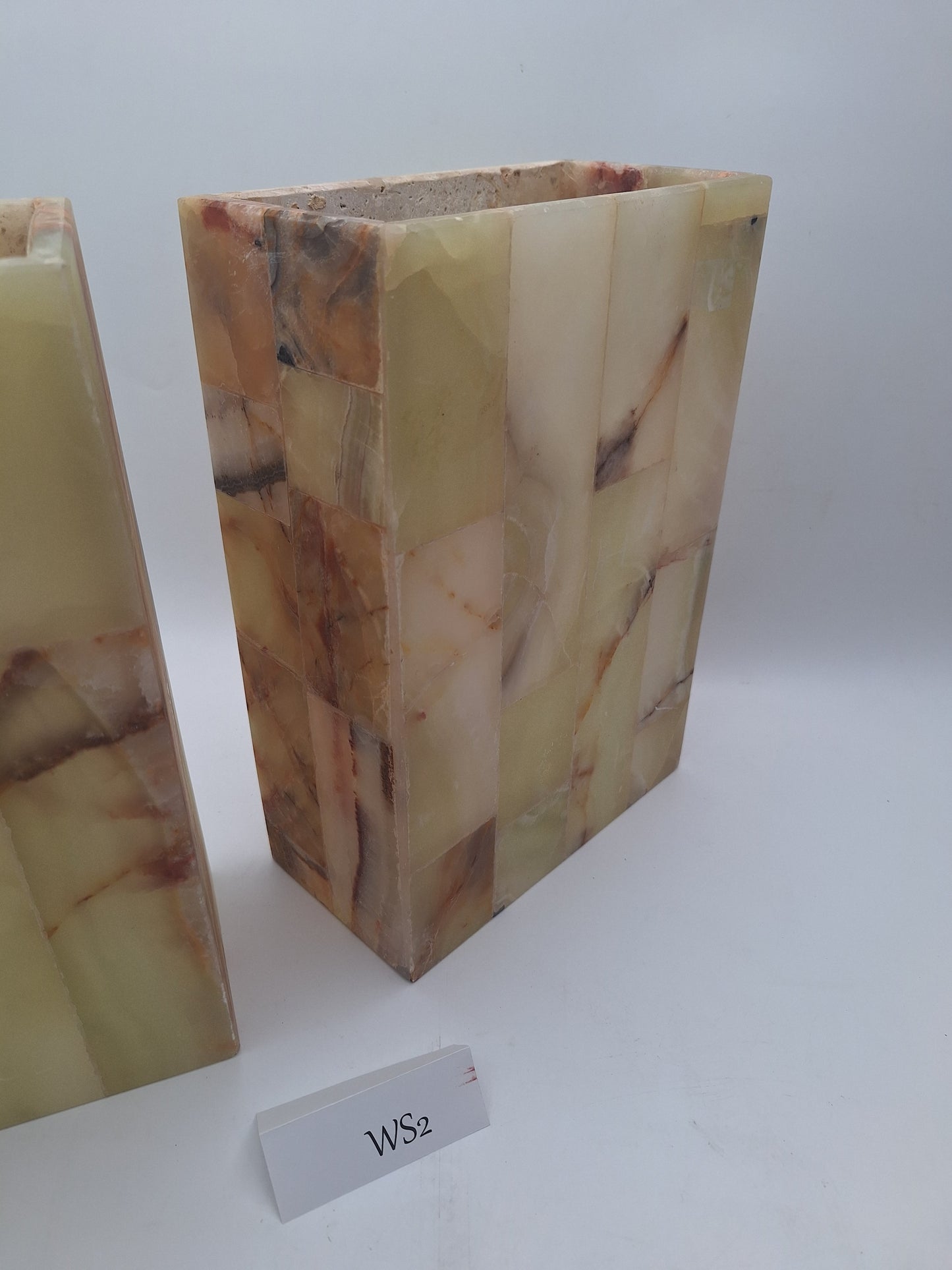 Beige & Green Onyx Wall Sconce Set