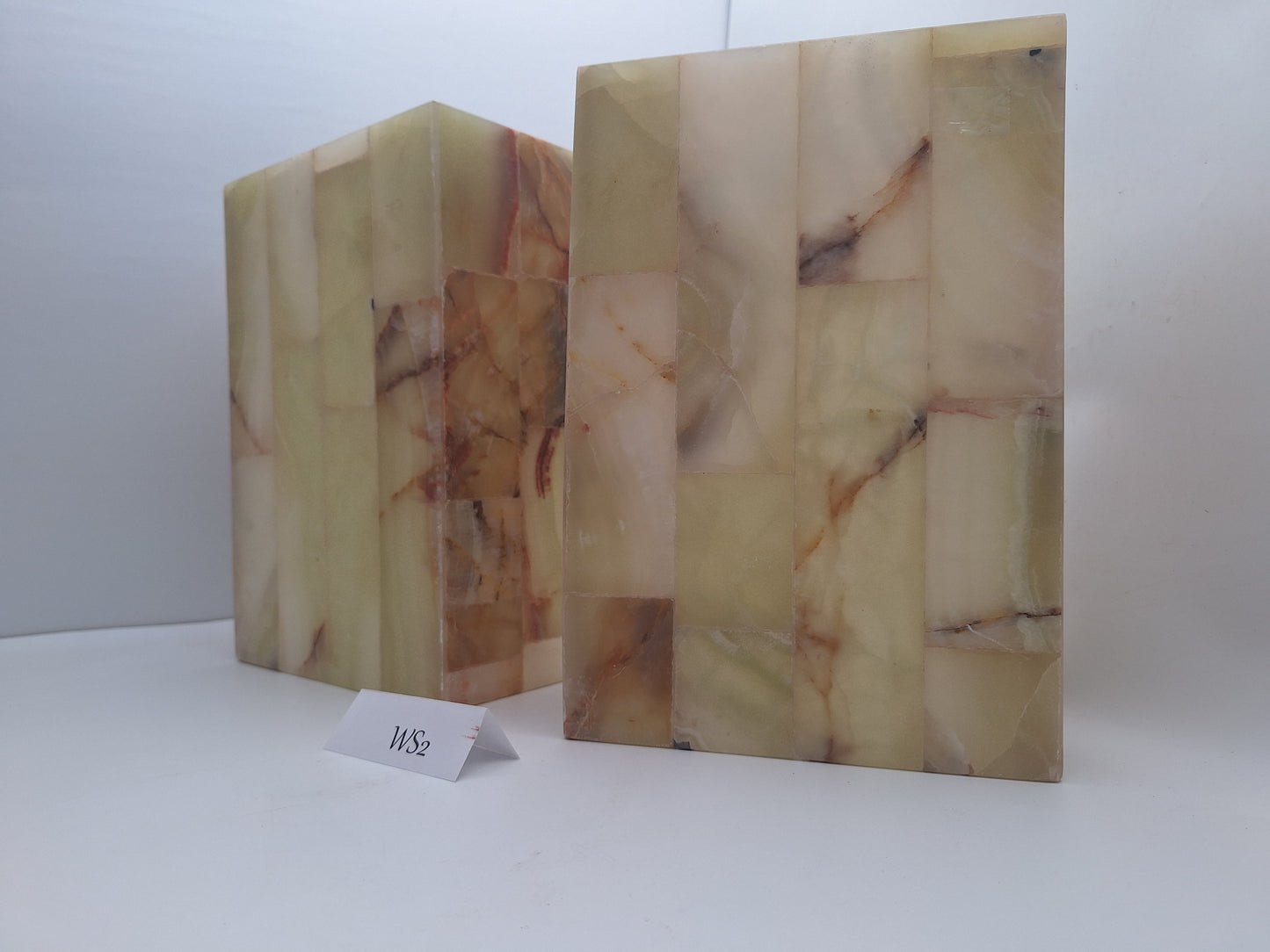 Beige & Green Onyx Wall Sconce Set