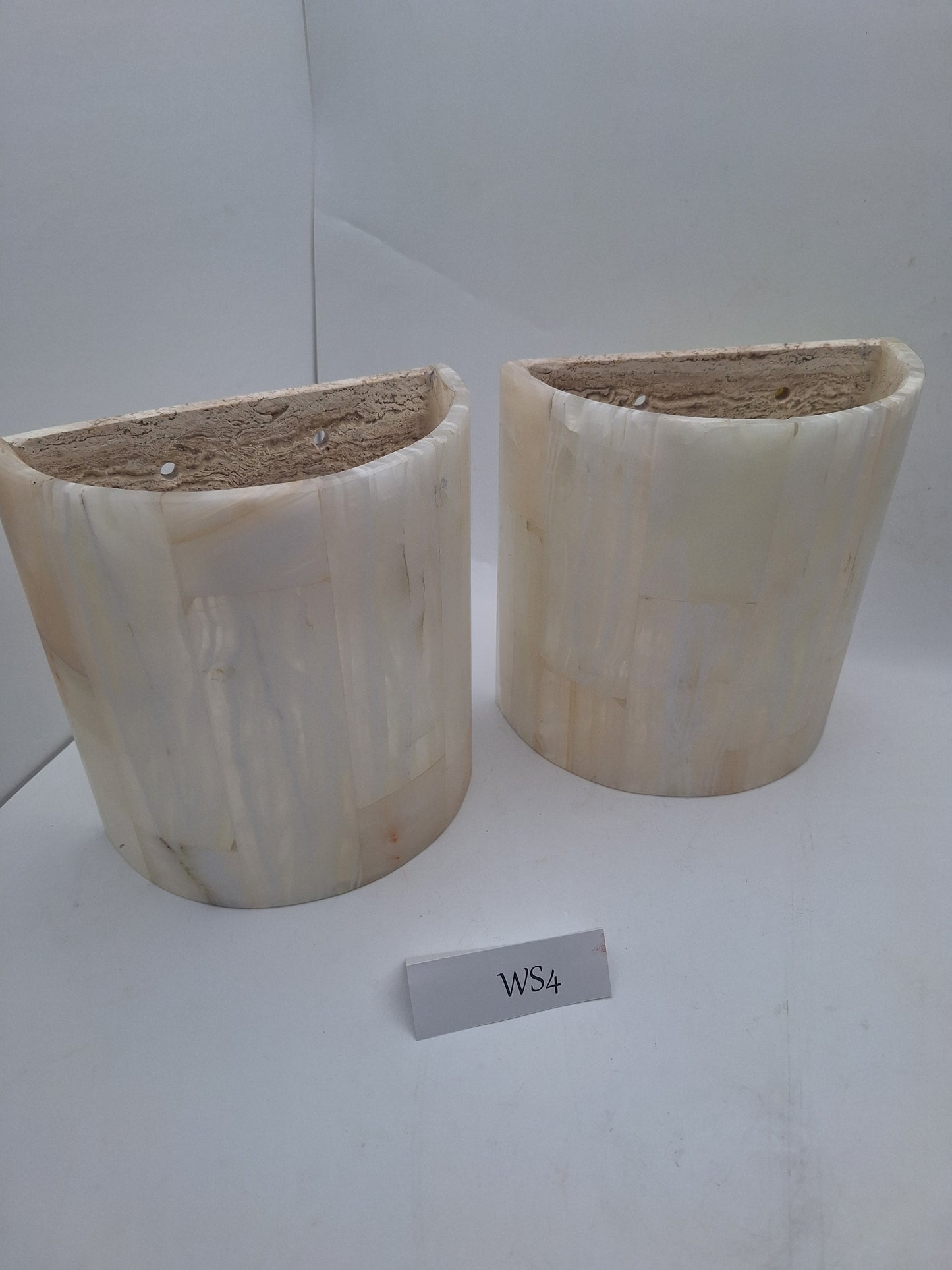 White Onyx Wall Sconce Set