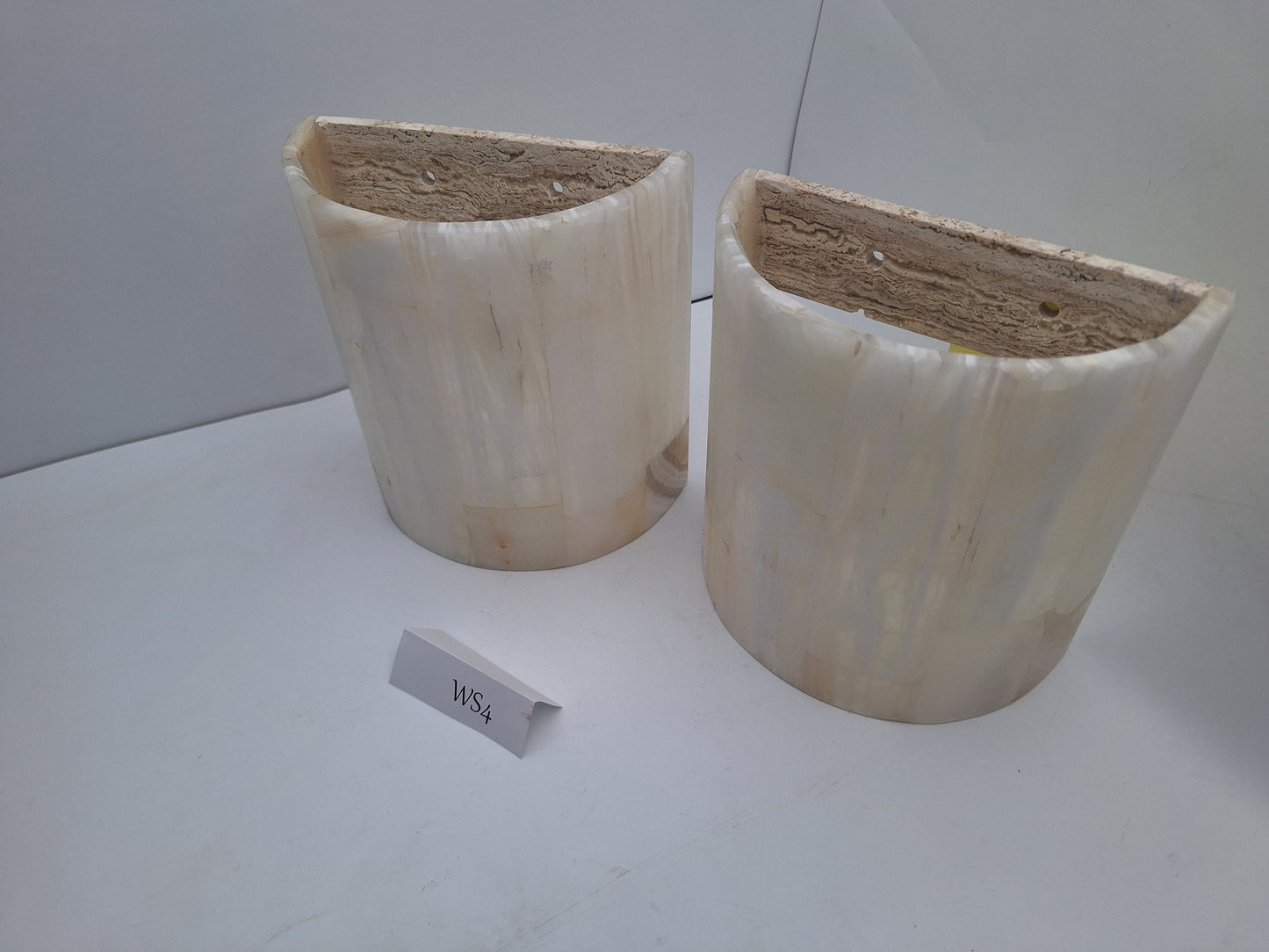 White Onyx Wall Sconce Set