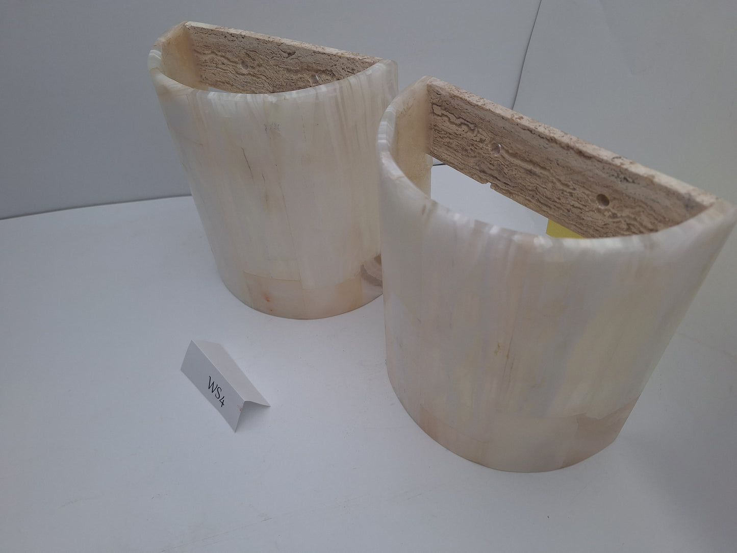 White Onyx Wall Sconce Set