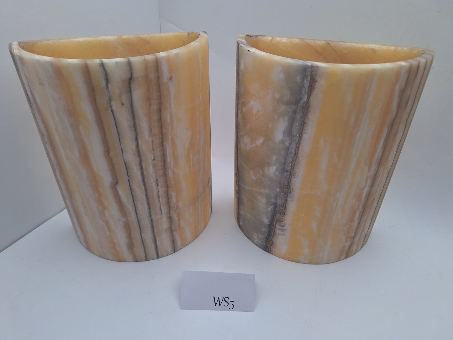 Orange & Black Onyx Wall Sconce Set