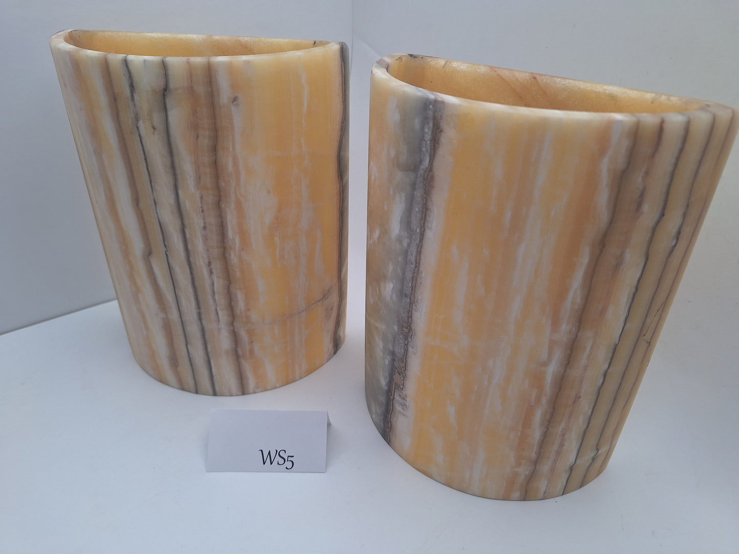 Orange & Black Onyx Wall Sconce Set