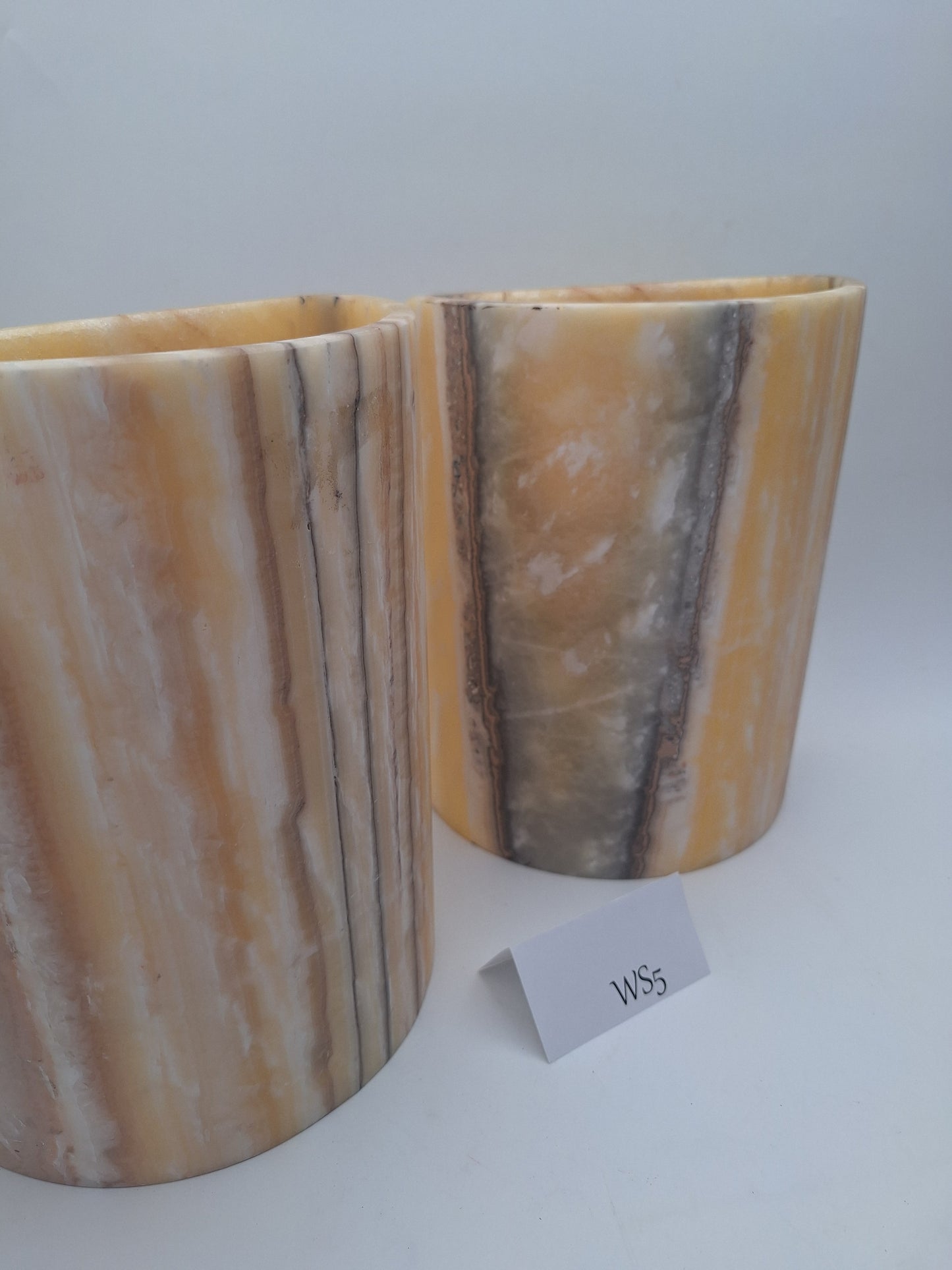 Orange & Black Onyx Wall Sconce Set
