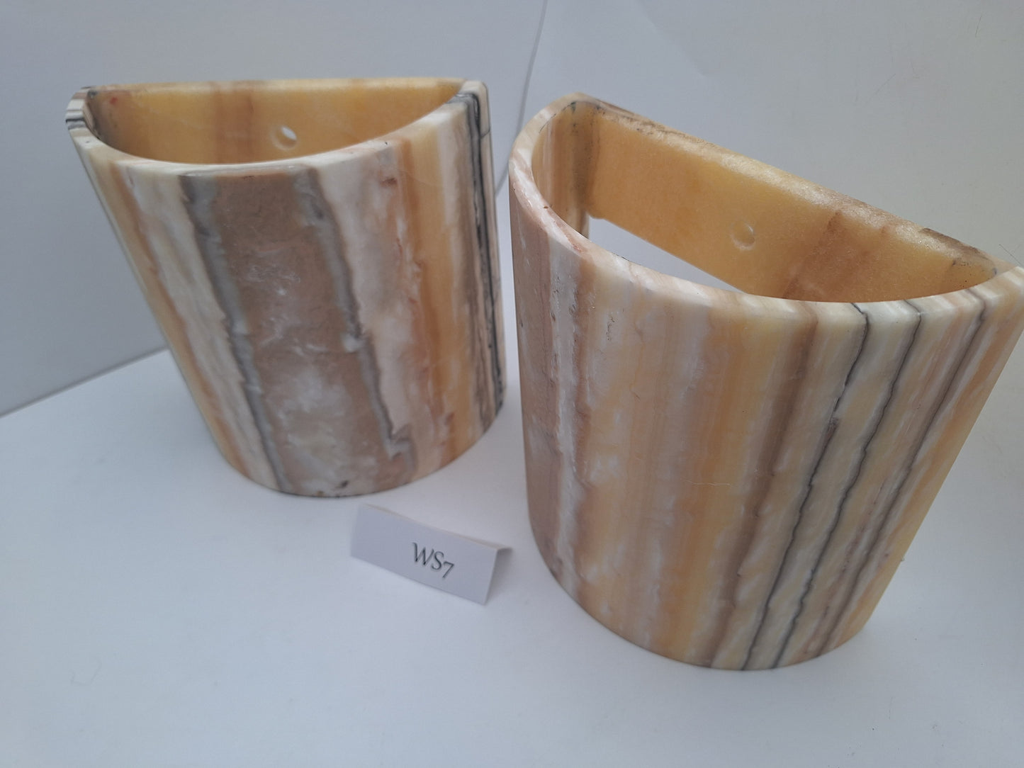 Beige & Yellow Onyx Wall Sconce Set