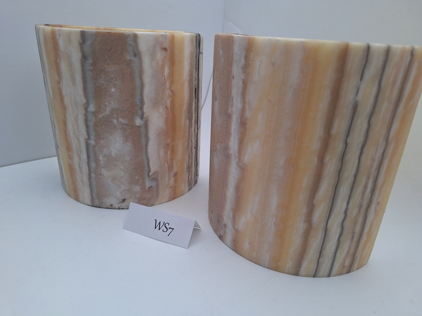Beige & Yellow Onyx Wall Sconce Set