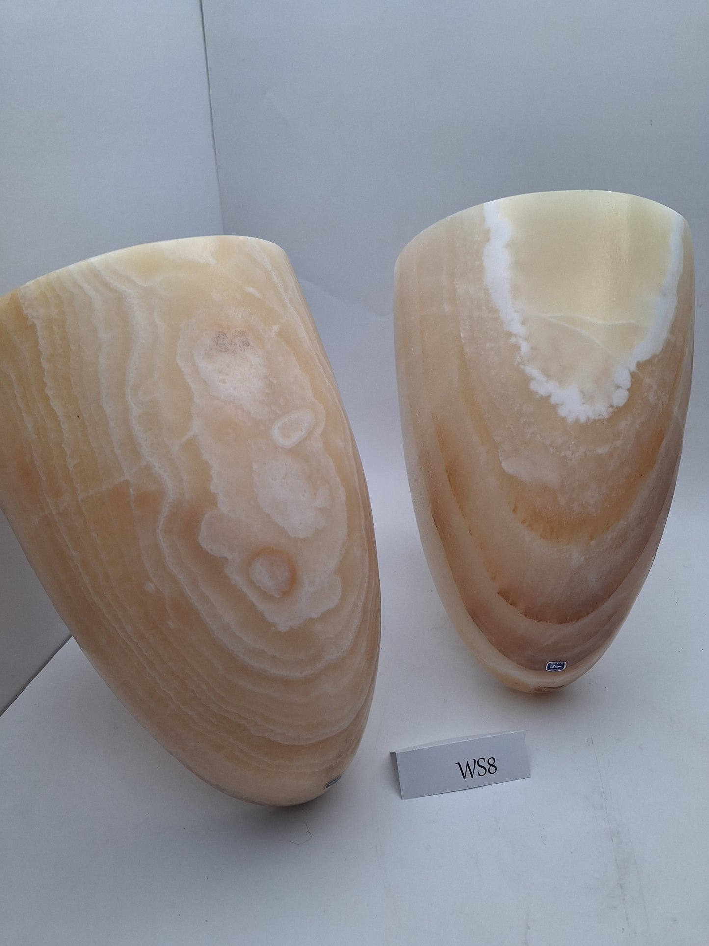 Beige & White Onyx Wall Sconce Set