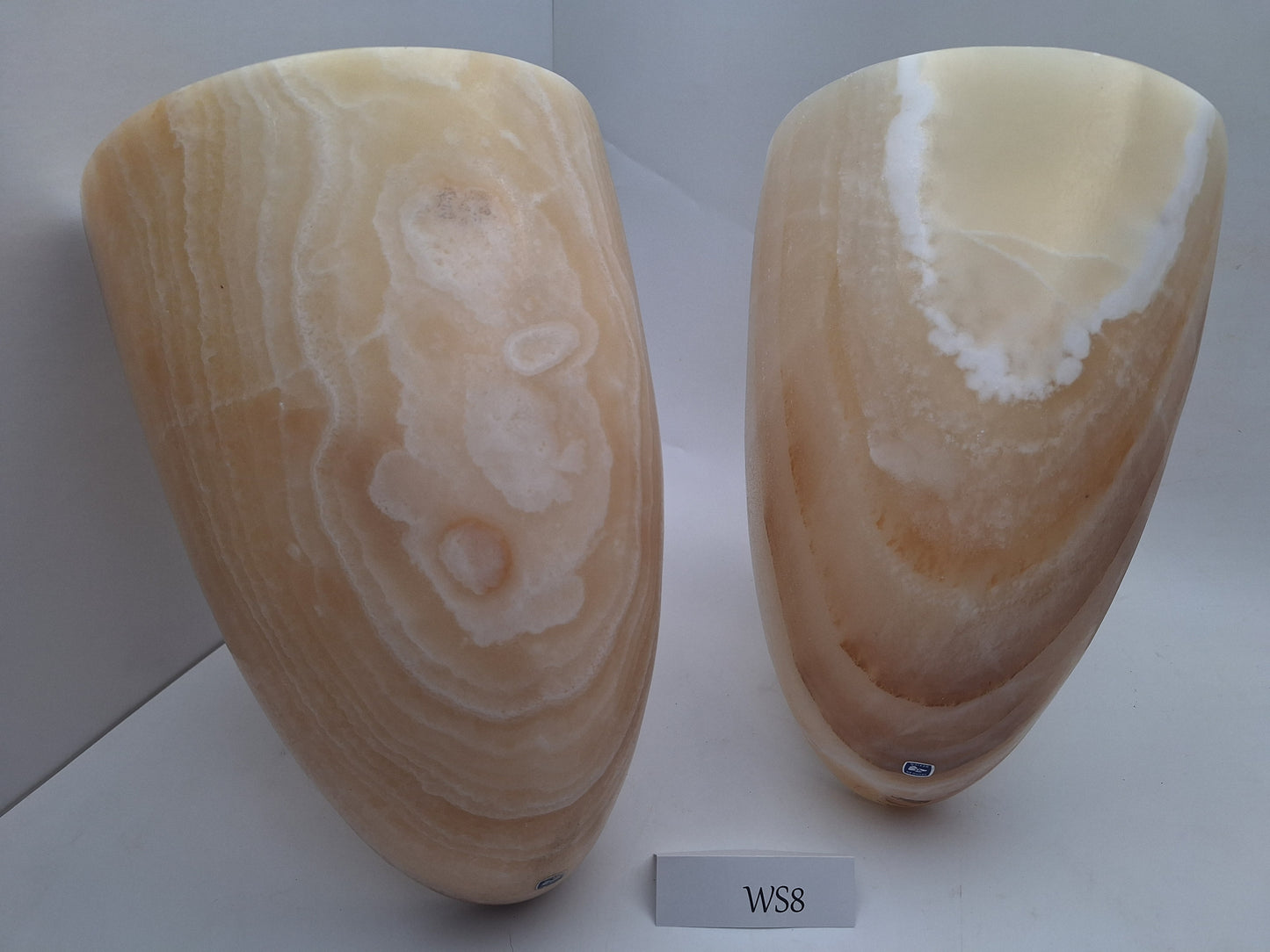 Beige & White Onyx Wall Sconce Set