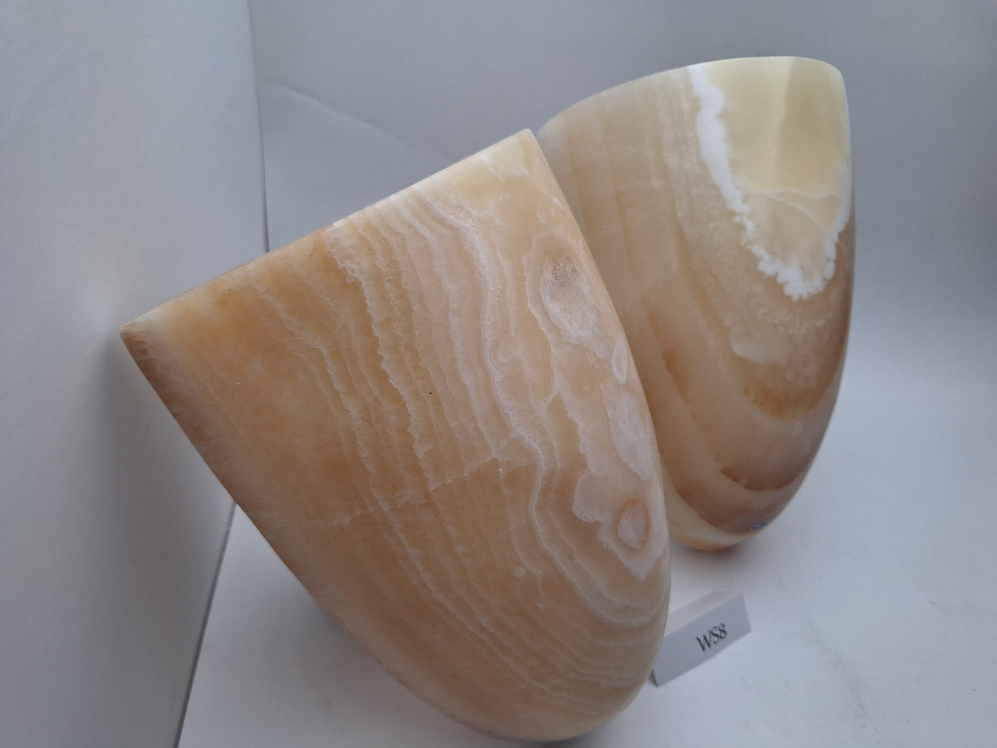 Beige & White Onyx Wall Sconce Set