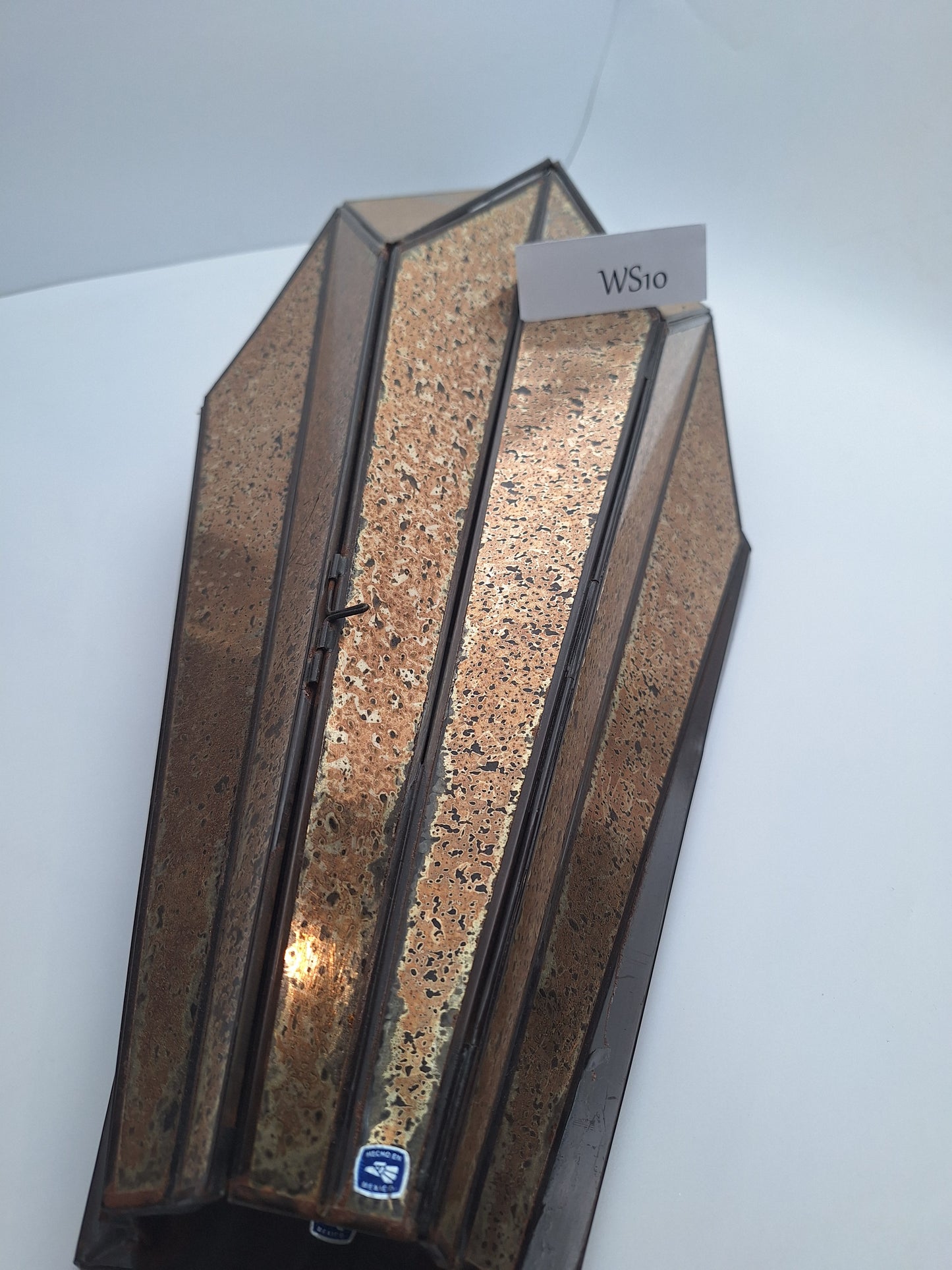 Distressed Tin & Glass Wall Sconce