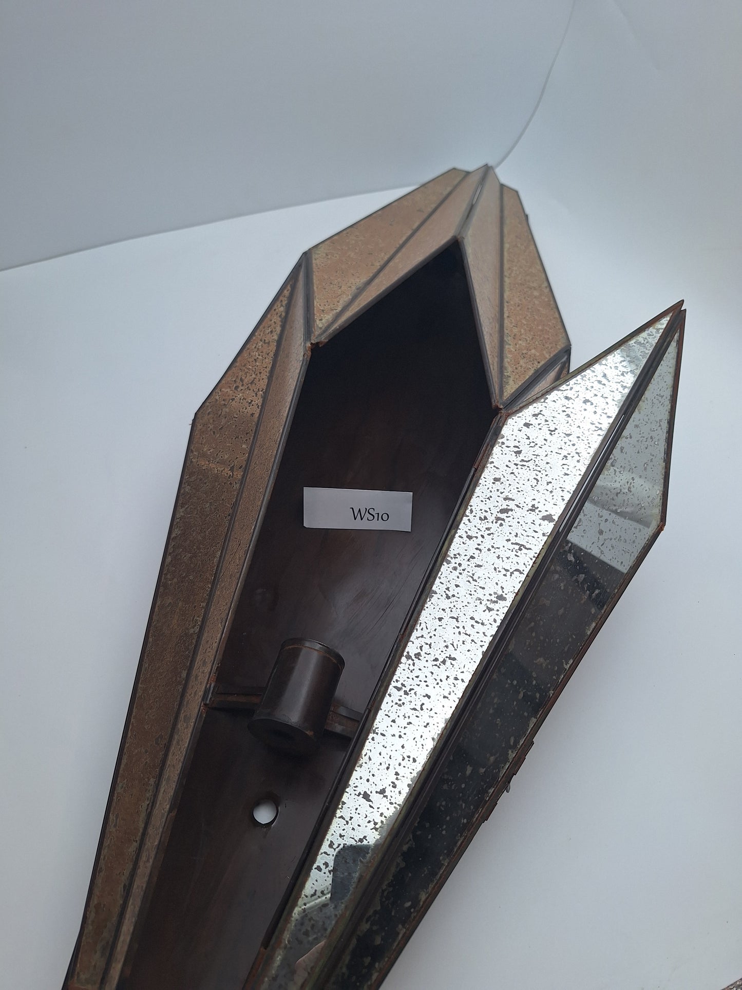 Distressed Tin & Glass Wall Sconce